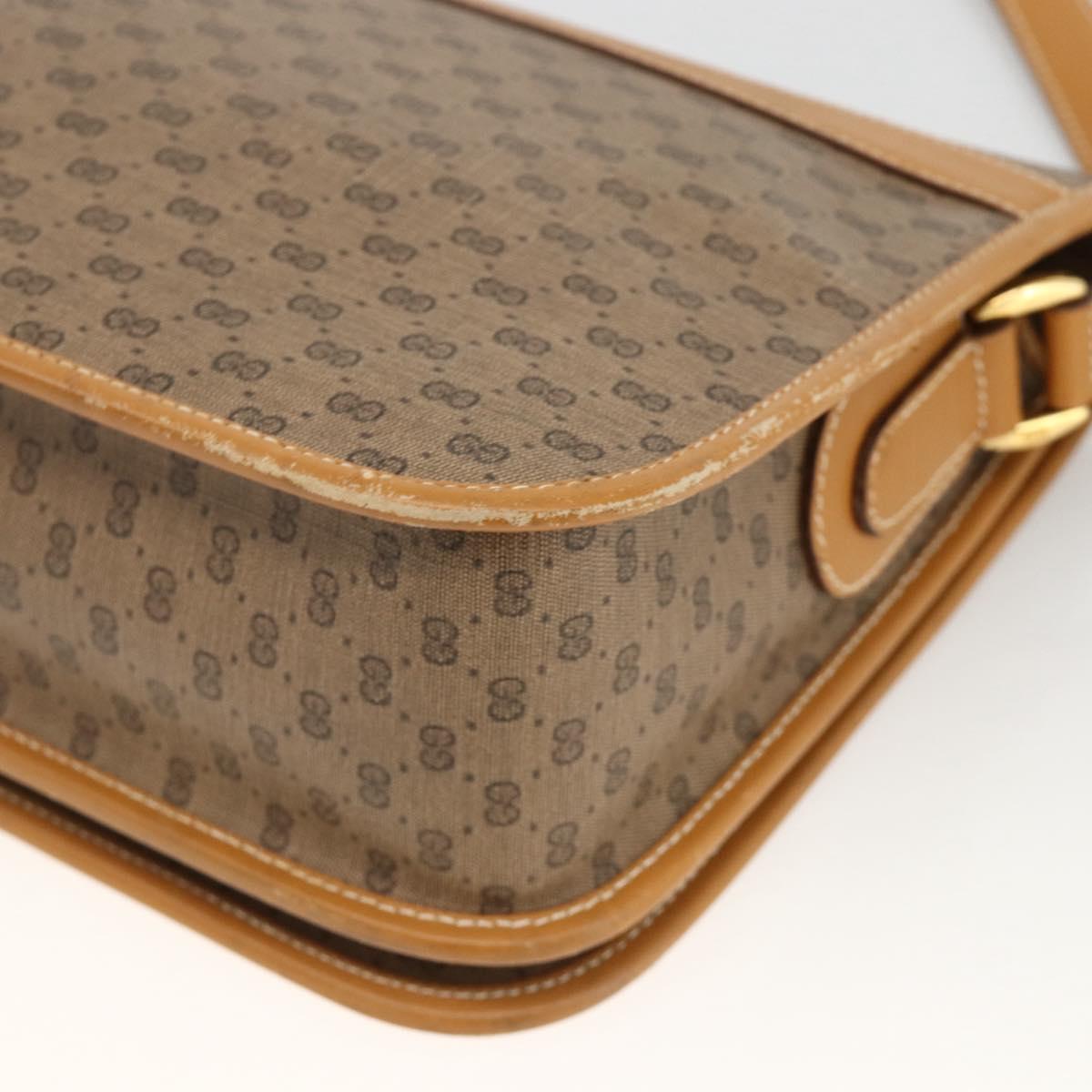 GUCCI Micro GG Supreme Shoulder Bag PVC Beige Gold 001 904 0915 Auth ka3456