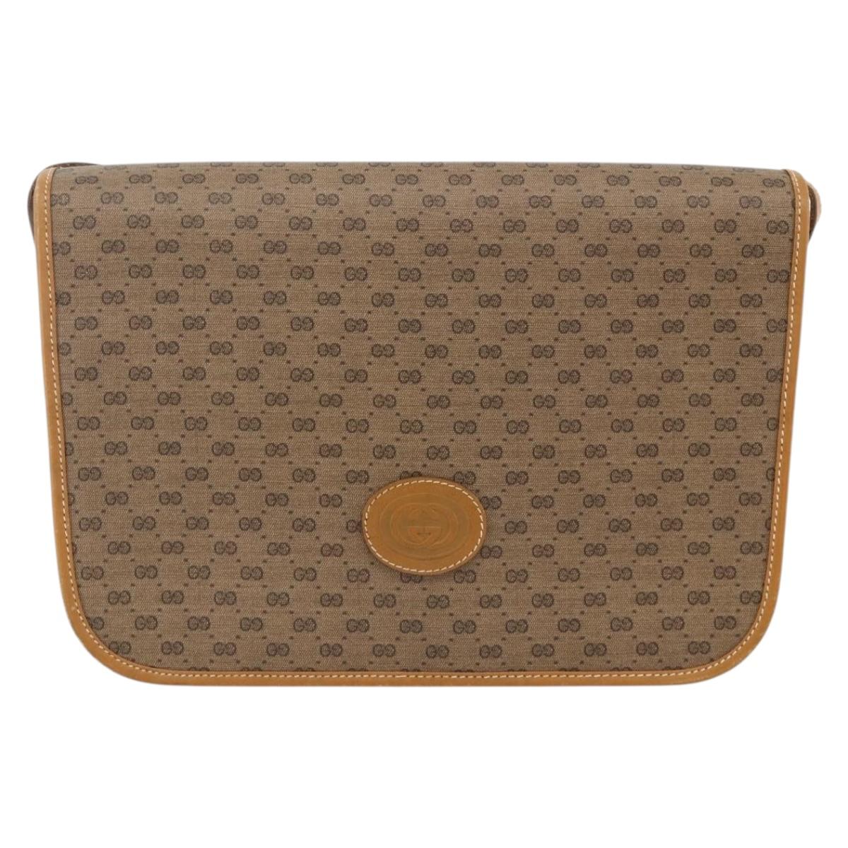 GUCCI Micro GG Supreme Shoulder Bag PVC Beige Gold 001 904 0915 Auth ka3456