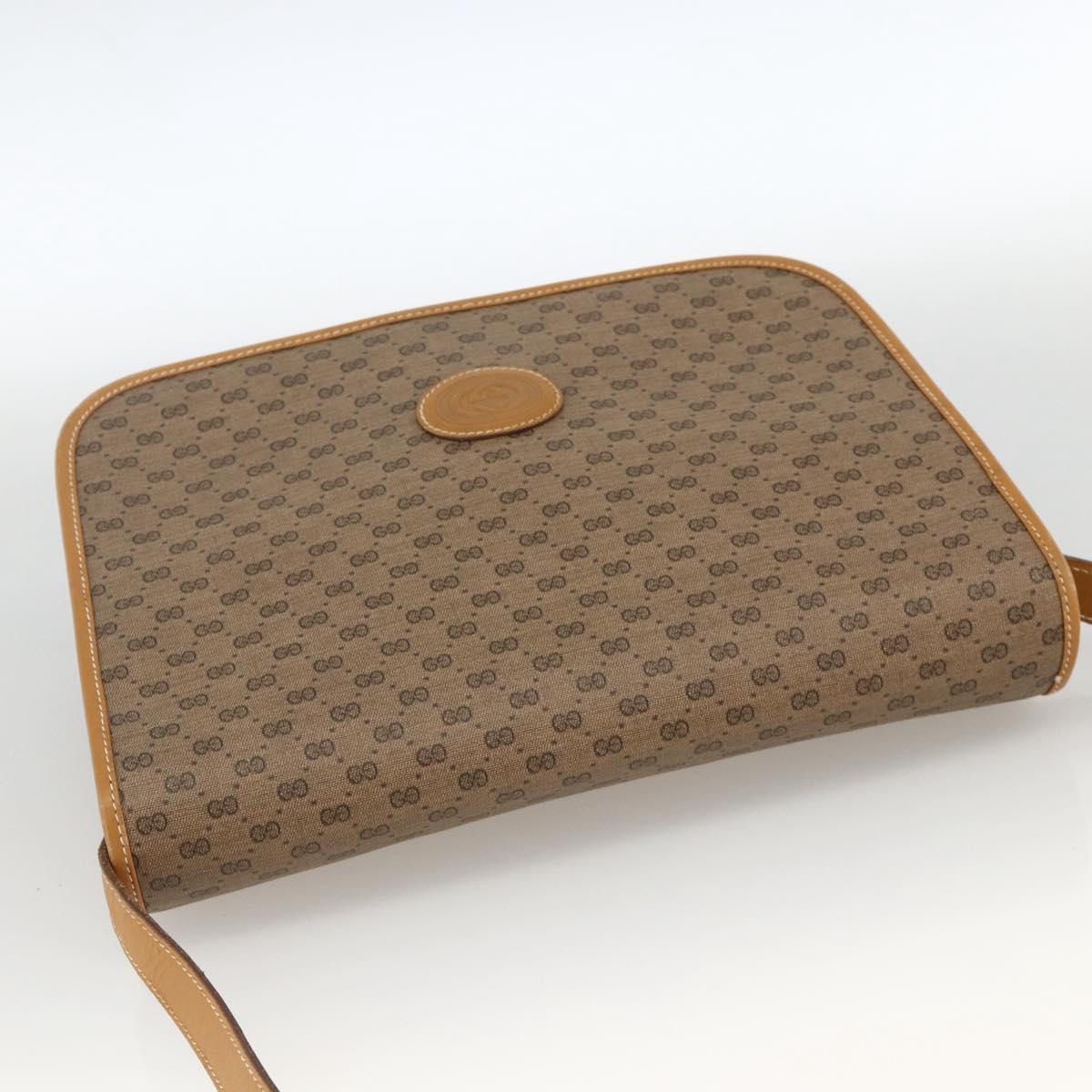 GUCCI Micro GG Supreme Shoulder Bag PVC Beige Gold 001 904 0915 Auth ka3456