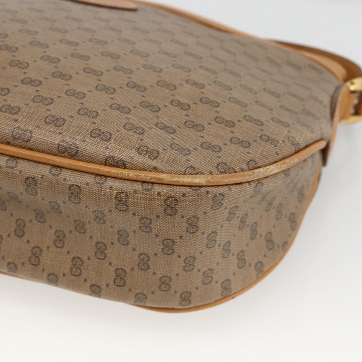 GUCCI Micro GG Supreme Shoulder Bag PVC Beige Gold 007 87 0096 Auth ka3457