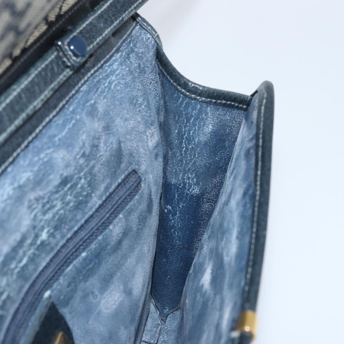 GUCCI GG Supreme Shoulder Bag PVC Navy Gold Auth ka3462