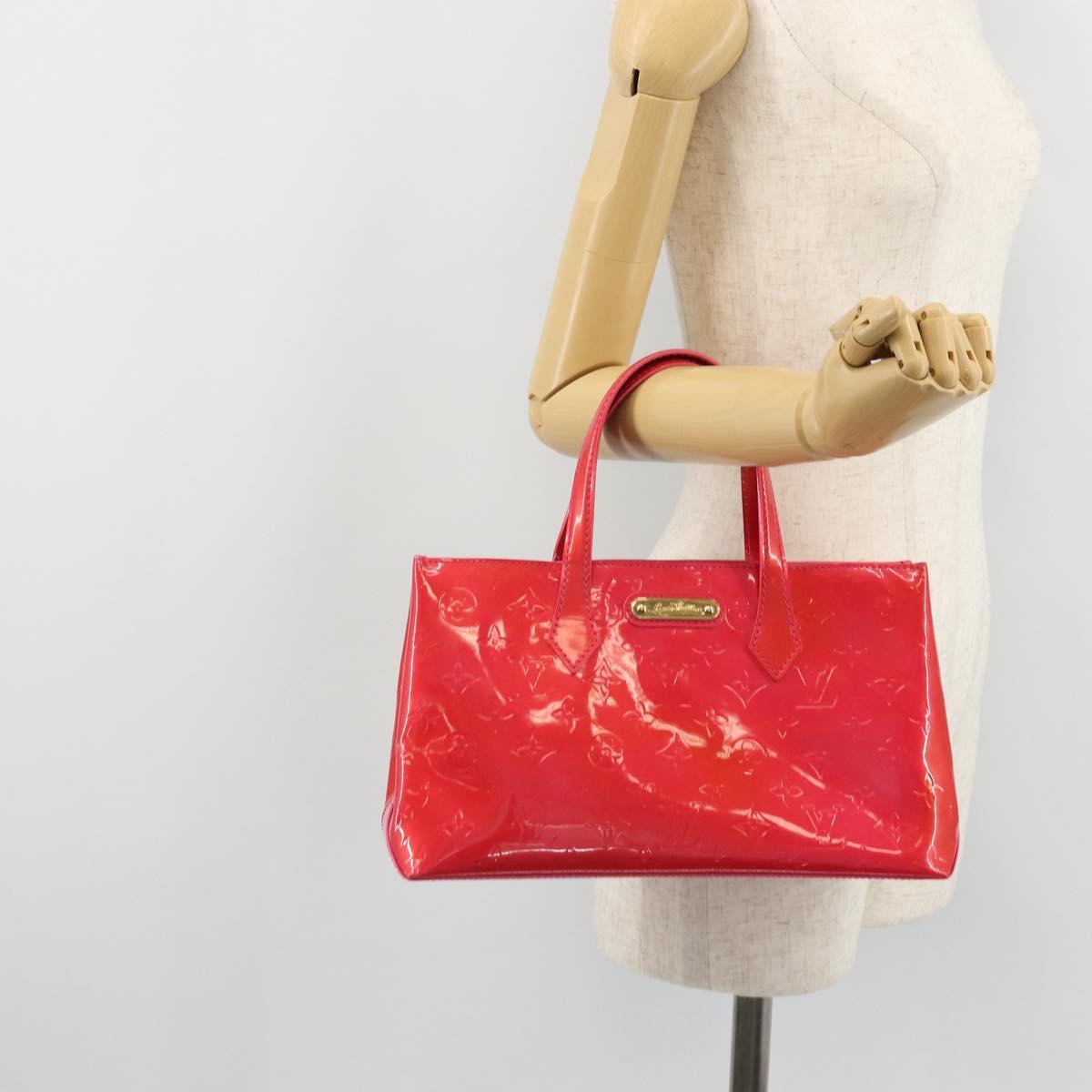 LOUIS VUITTON Monogram Vernis Wilshire PM Hand Bag Rose Pop M93643 Auth ka3464A