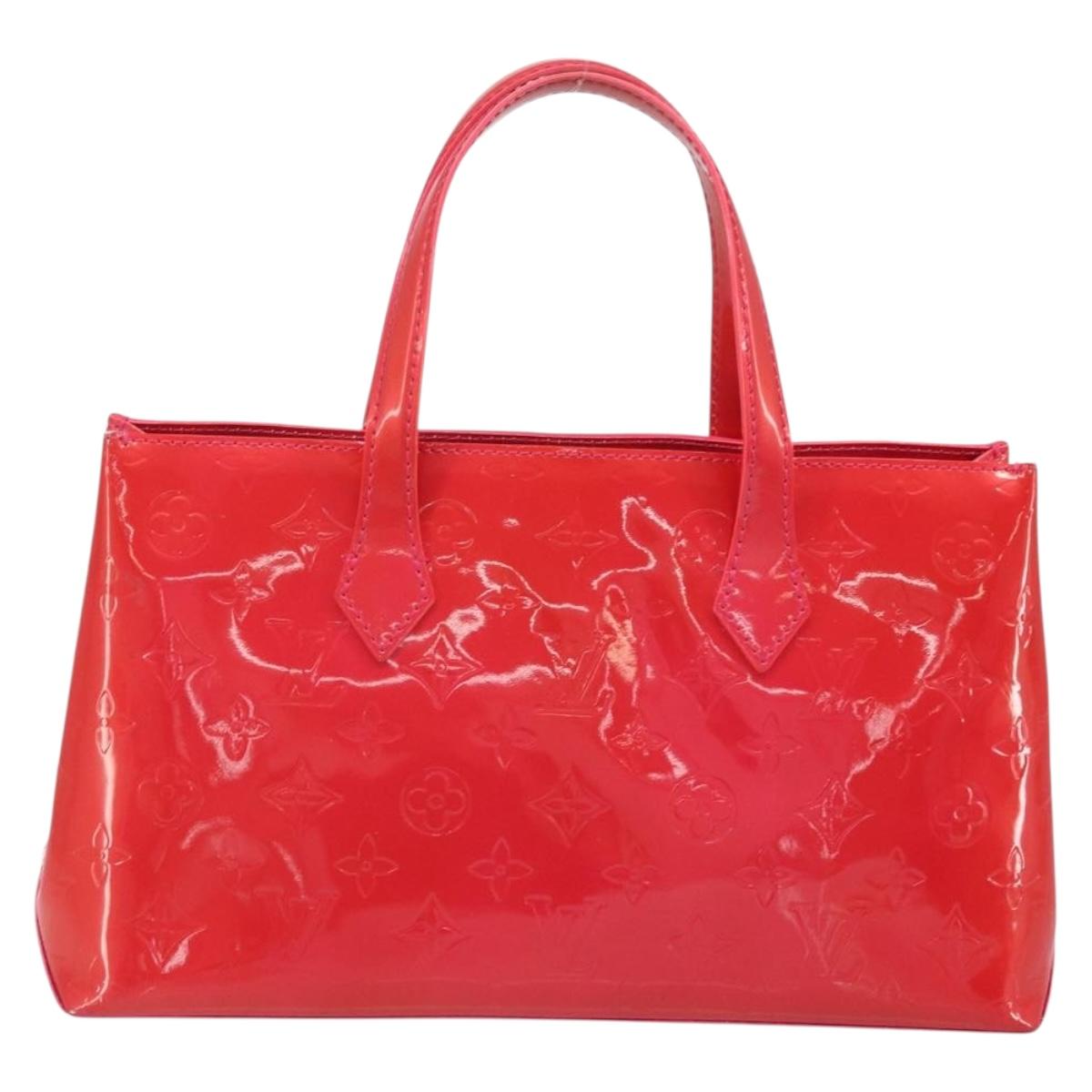 LOUIS VUITTON Monogram Vernis Wilshire PM Hand Bag Rose Pop M93643 Auth ka3464A