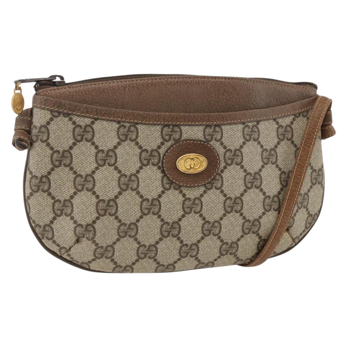 GUCCI GG Supreme Shoulder Bag PVC Beige Gold 904 02 020 Auth ka3469