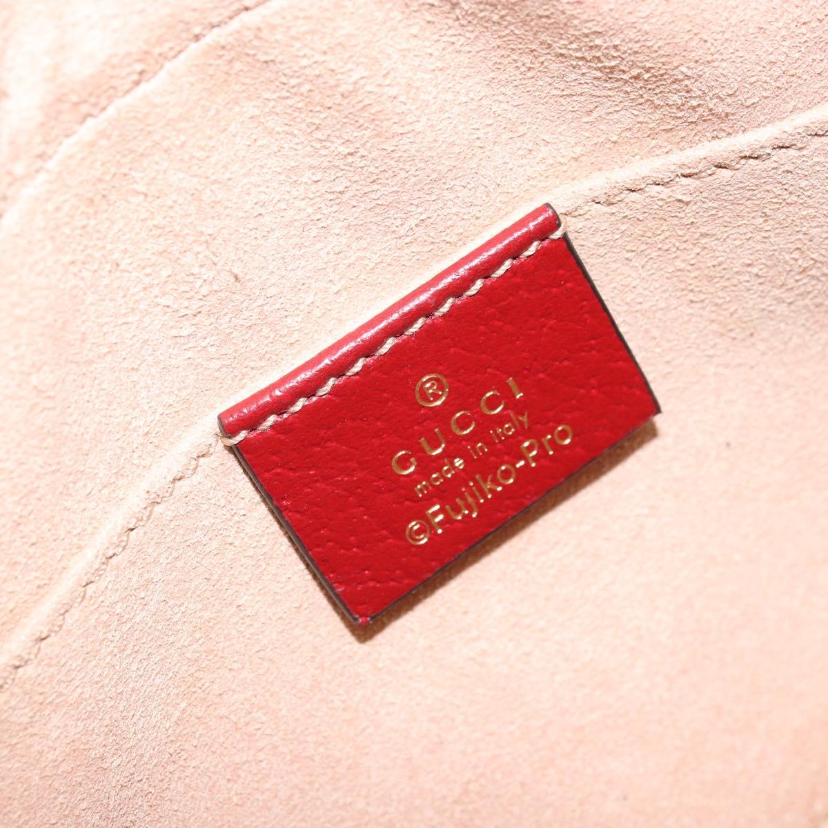 GUCCI Micro GG Supreme Doraemon Bag PVC Beige Gold 647784 Auth ka3475SAM