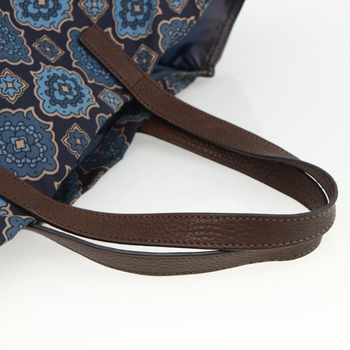 PRADA Tote Bag Nylon Blue Silver Auth ka3477A