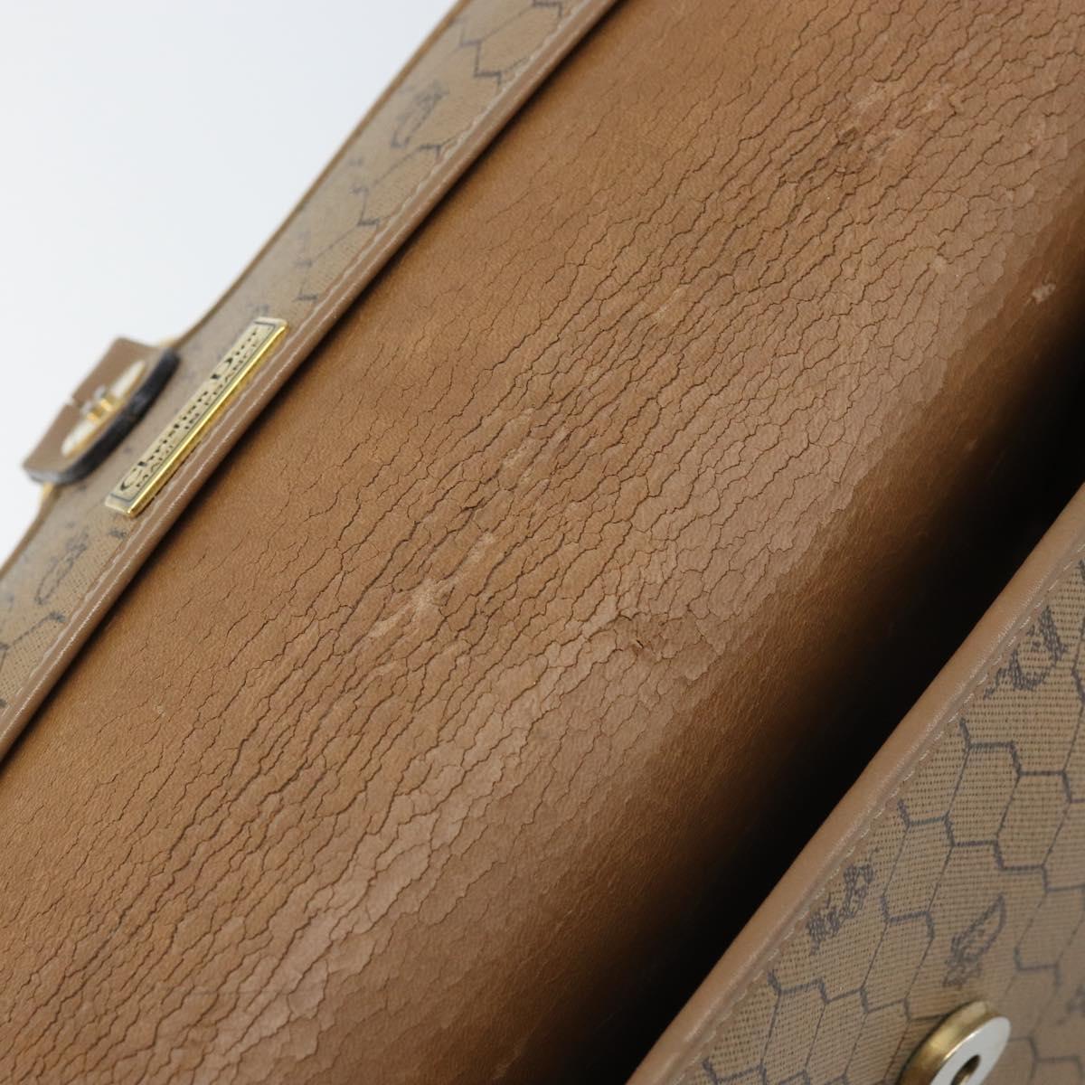 Christian Dior Honeycomb Canvas Shoulder Bag PVC Beige Gold Auth ka3491