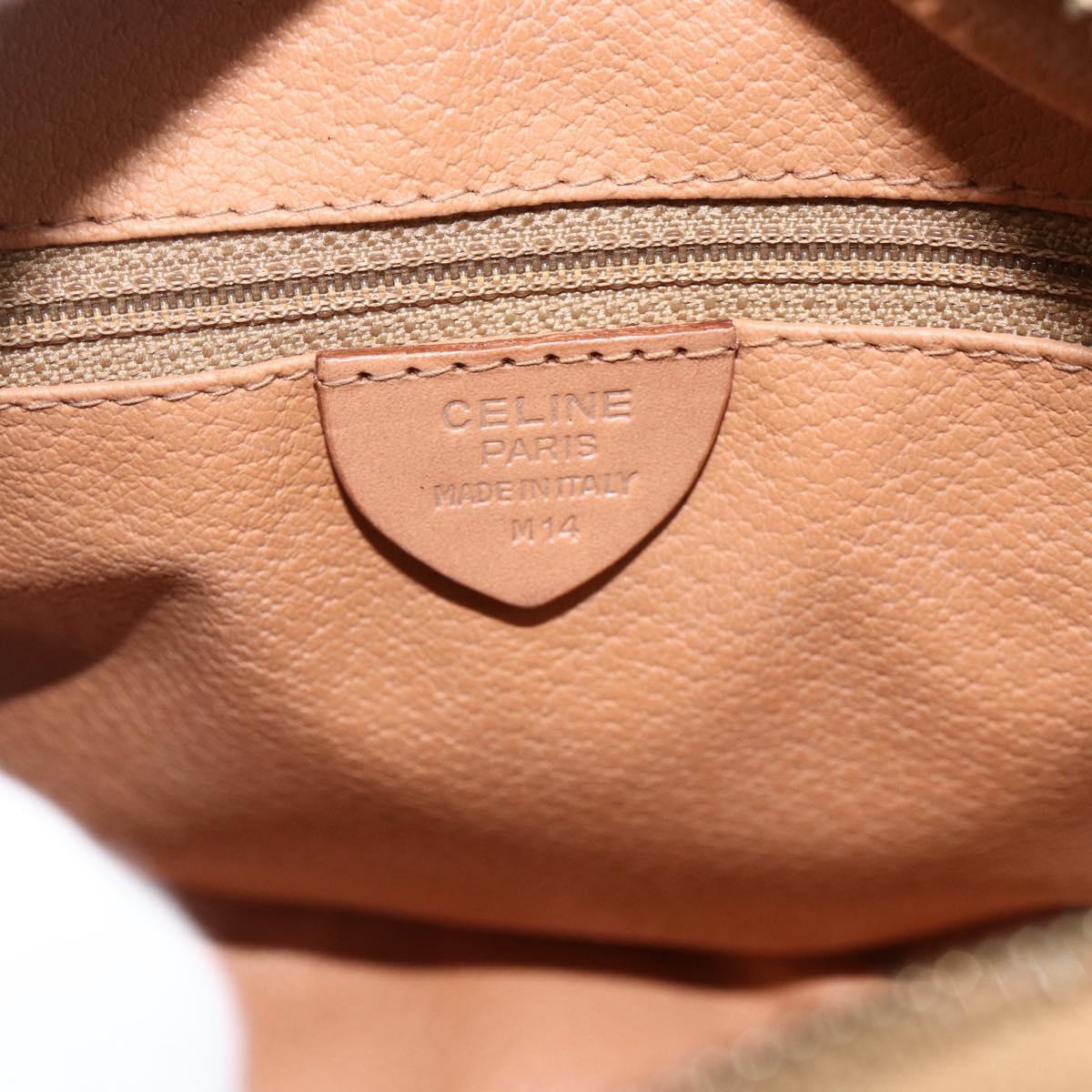 CELINE Macadam Canvas Shoulder Bag PVC Leather Brown Gold Auth ka3495A