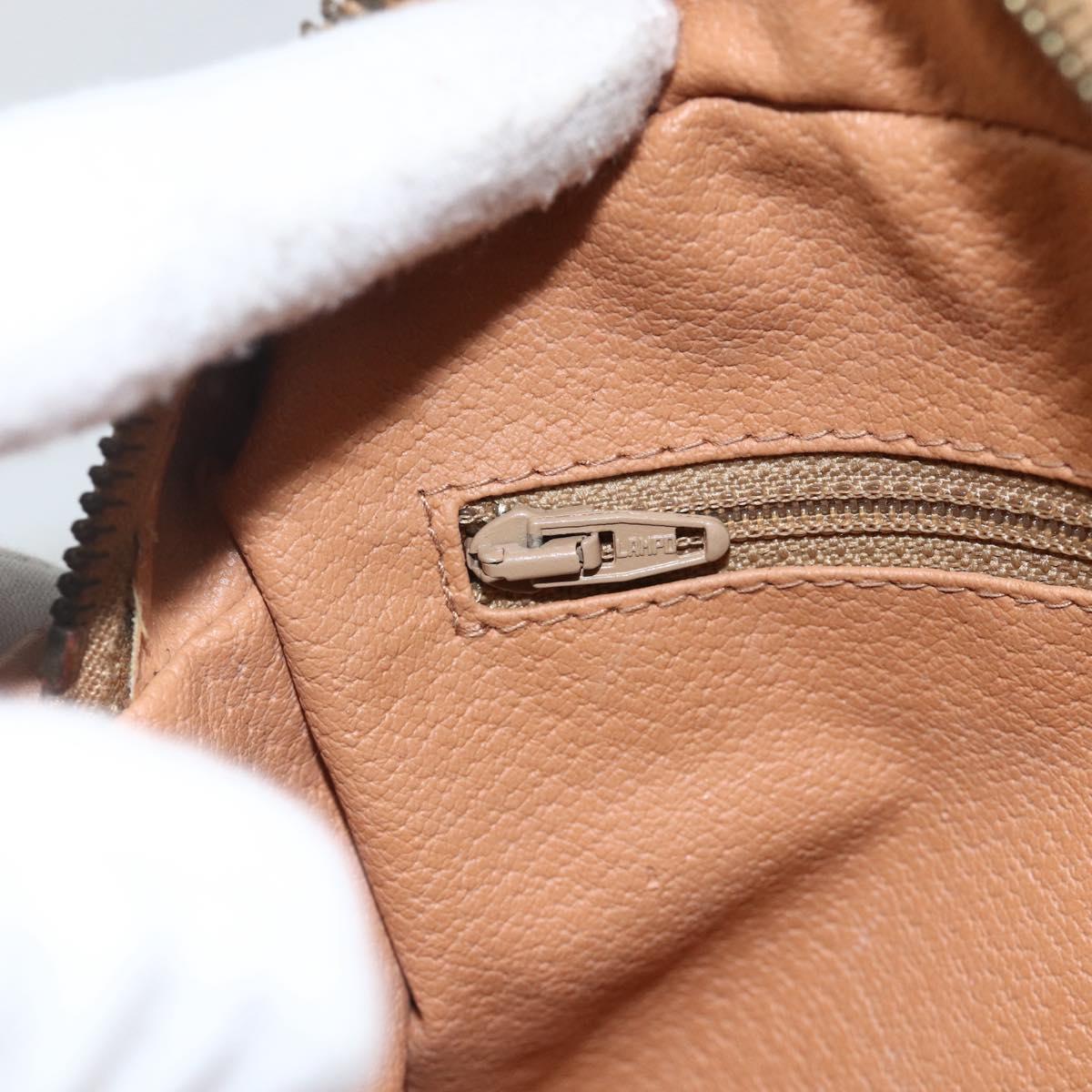 CELINE Macadam Canvas Shoulder Bag PVC Leather Brown Gold Auth ka3495A