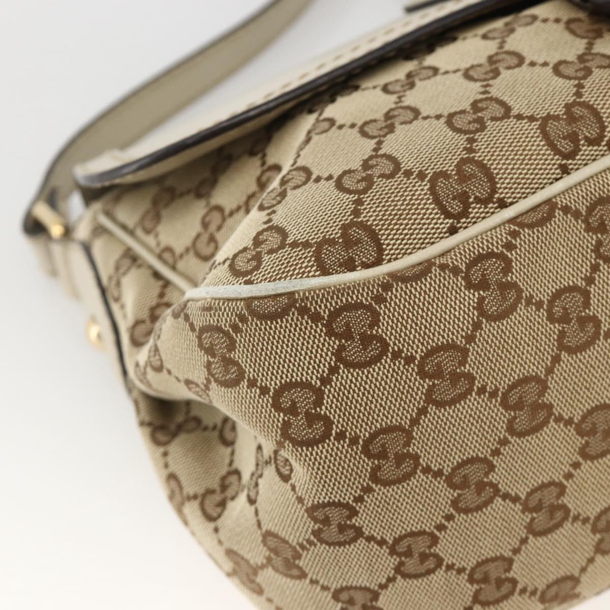 GUCCI GG Canvas Shoulder Bag Beige Gold 308452 Auth ka3497