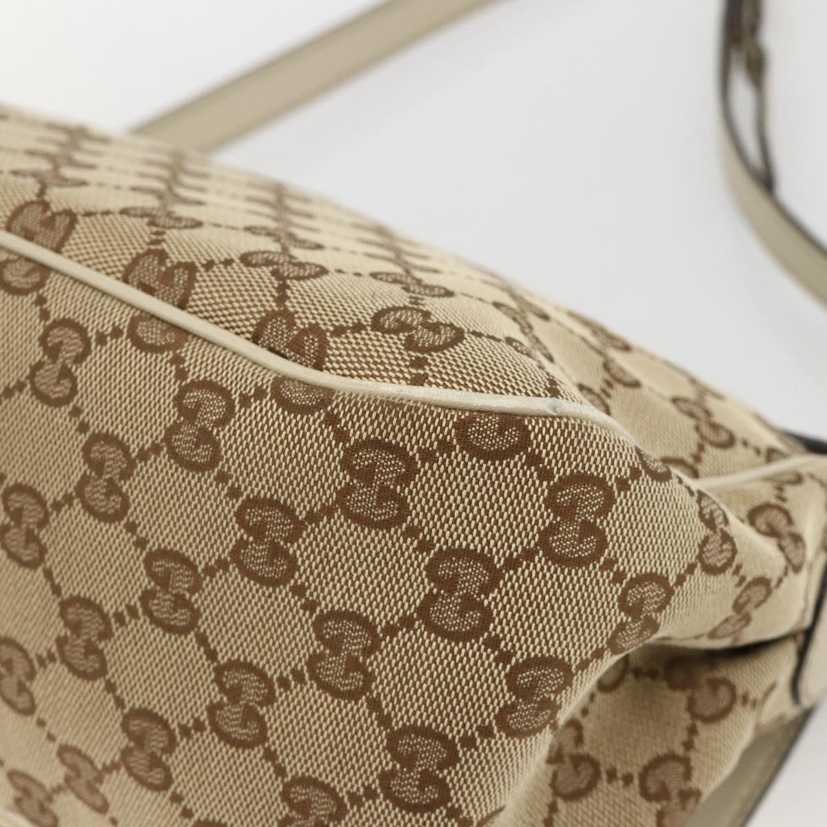 GUCCI GG Canvas Shoulder Bag Beige Gold 308452 Auth ka3497