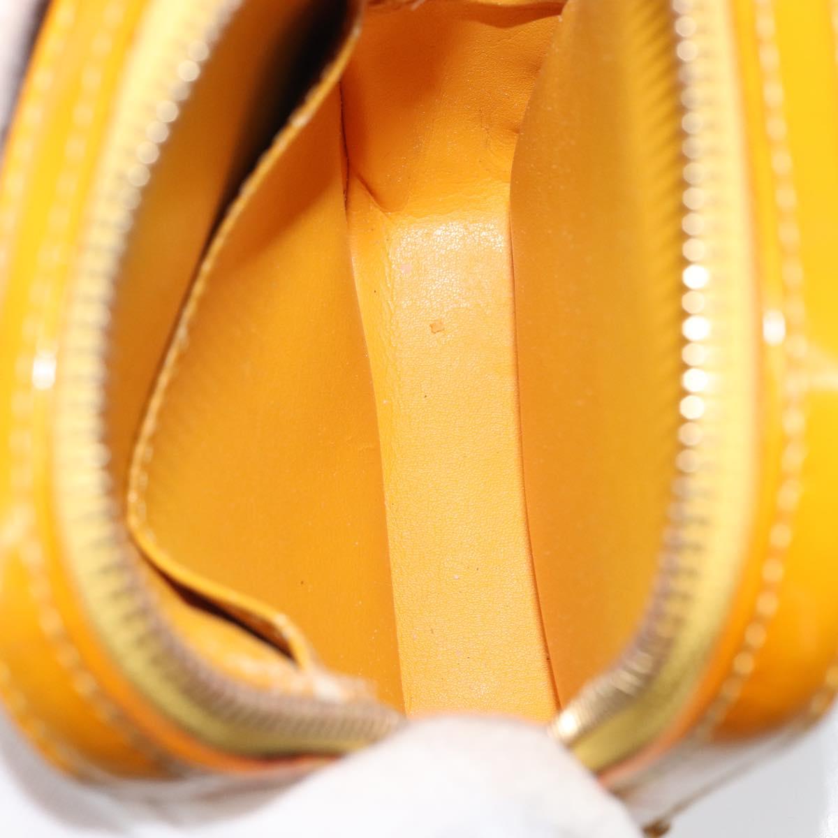 LOUIS VUITTON Monogram Vernis Christie PM Shoulder Bag Jaune M91110 Auth ka3499
