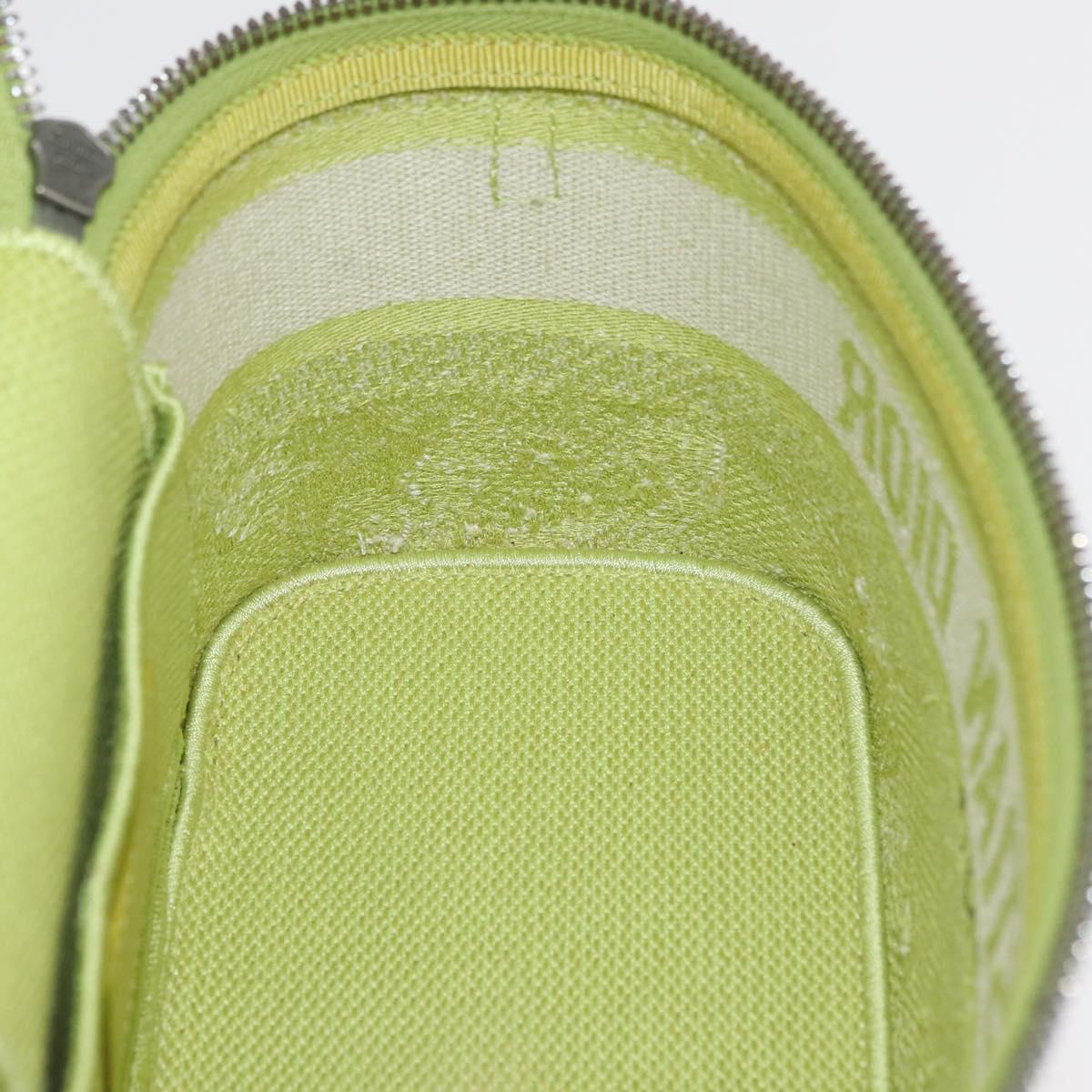 Christian Dior Toile d'Eau Vanity Bag Jacquard 2way Green Silver Auth ka3505M