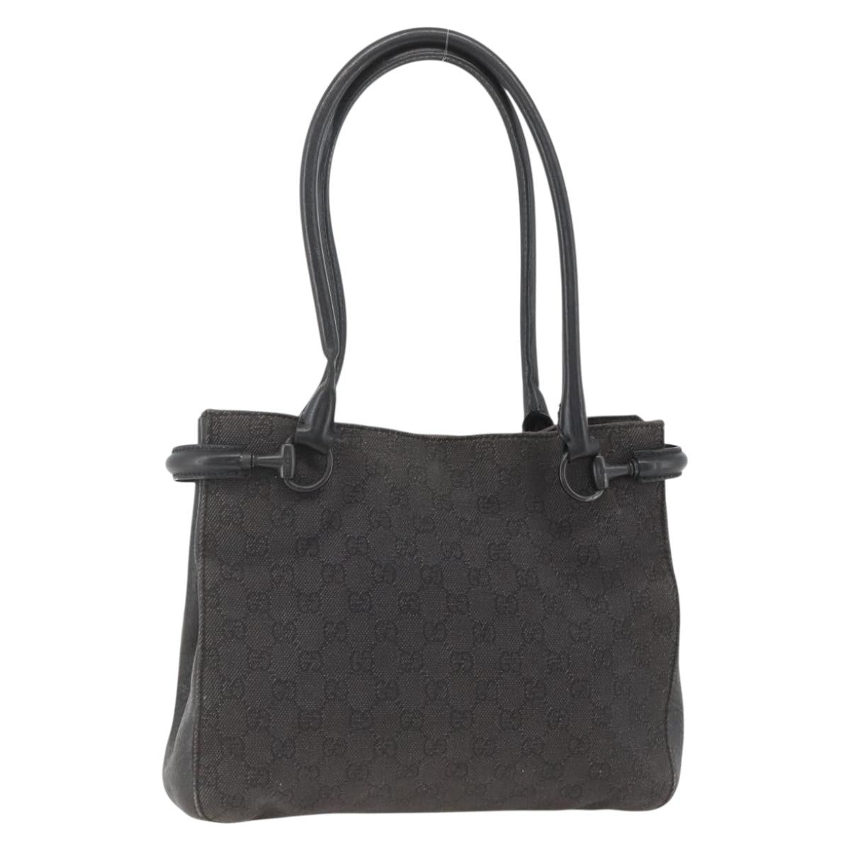 GUCCI GG Canvas Shoulder Bag Black 101971 Auth ka3517