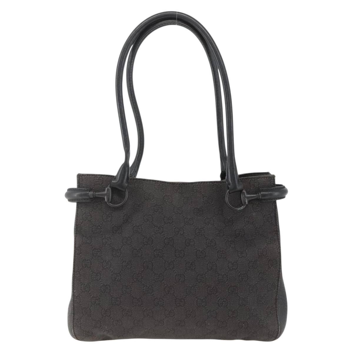 GUCCI GG Canvas Shoulder Bag Black 101971 Auth ka3517