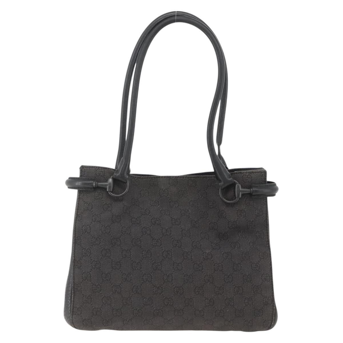 GUCCI GG Canvas Shoulder Bag Black 101971 Auth ka3517