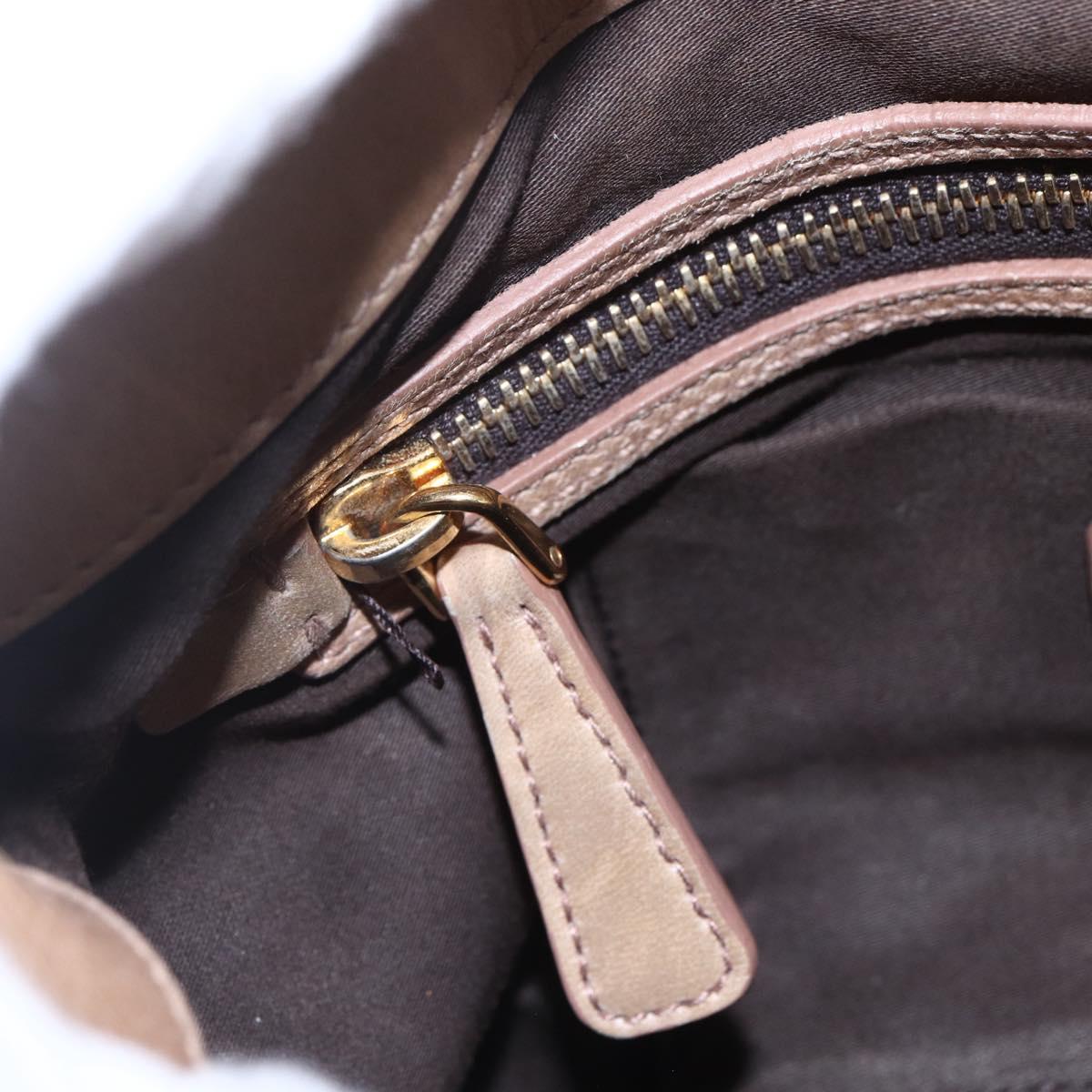 Miu Miu Matelasse Hand Bag Leather 2way Beige Gold Auth ka352