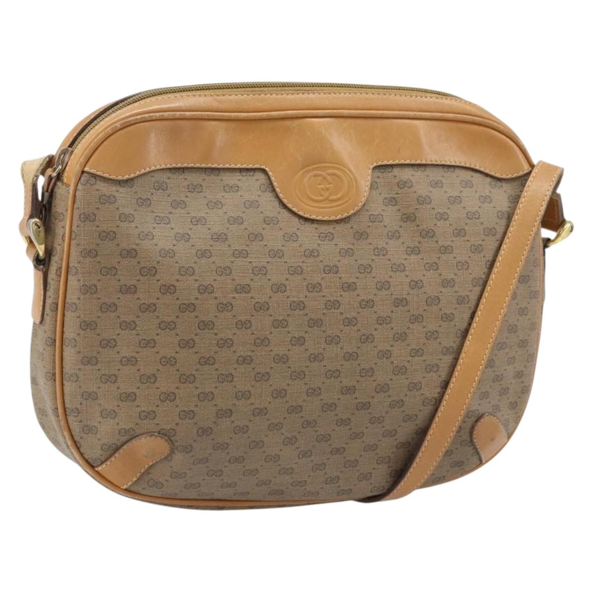 GUCCI Micro GG Supreme Shoulder Bag PVC Beige Gold 001 104 0558 Auth ka3520