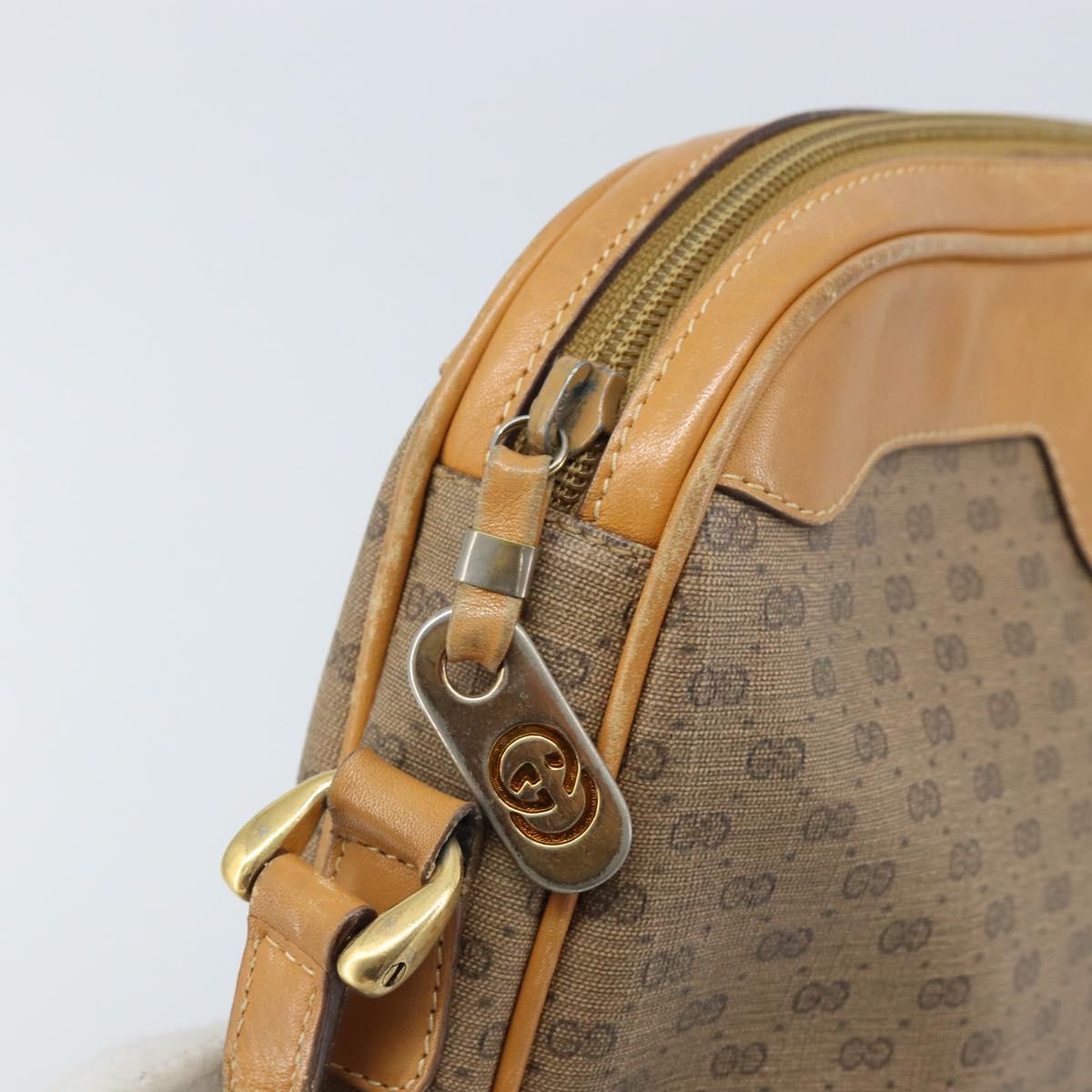 GUCCI Micro GG Supreme Shoulder Bag PVC Beige Gold 001 104 0558 Auth ka3520