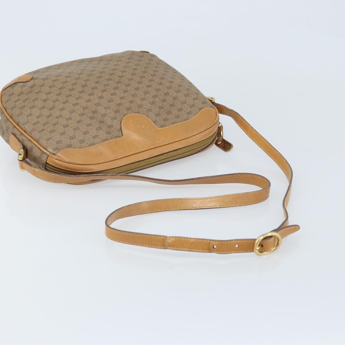 GUCCI Micro GG Supreme Shoulder Bag PVC Beige Gold 001 104 0558 Auth ka3520