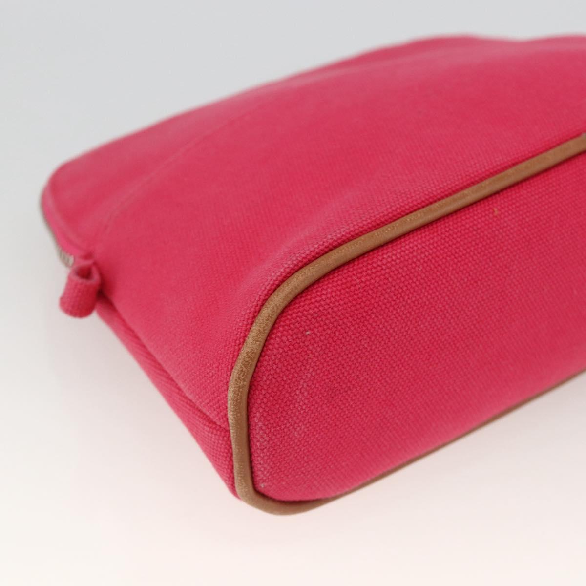 HERMES Bolide MM Pouch Canvas Red Silver Auth ka3522