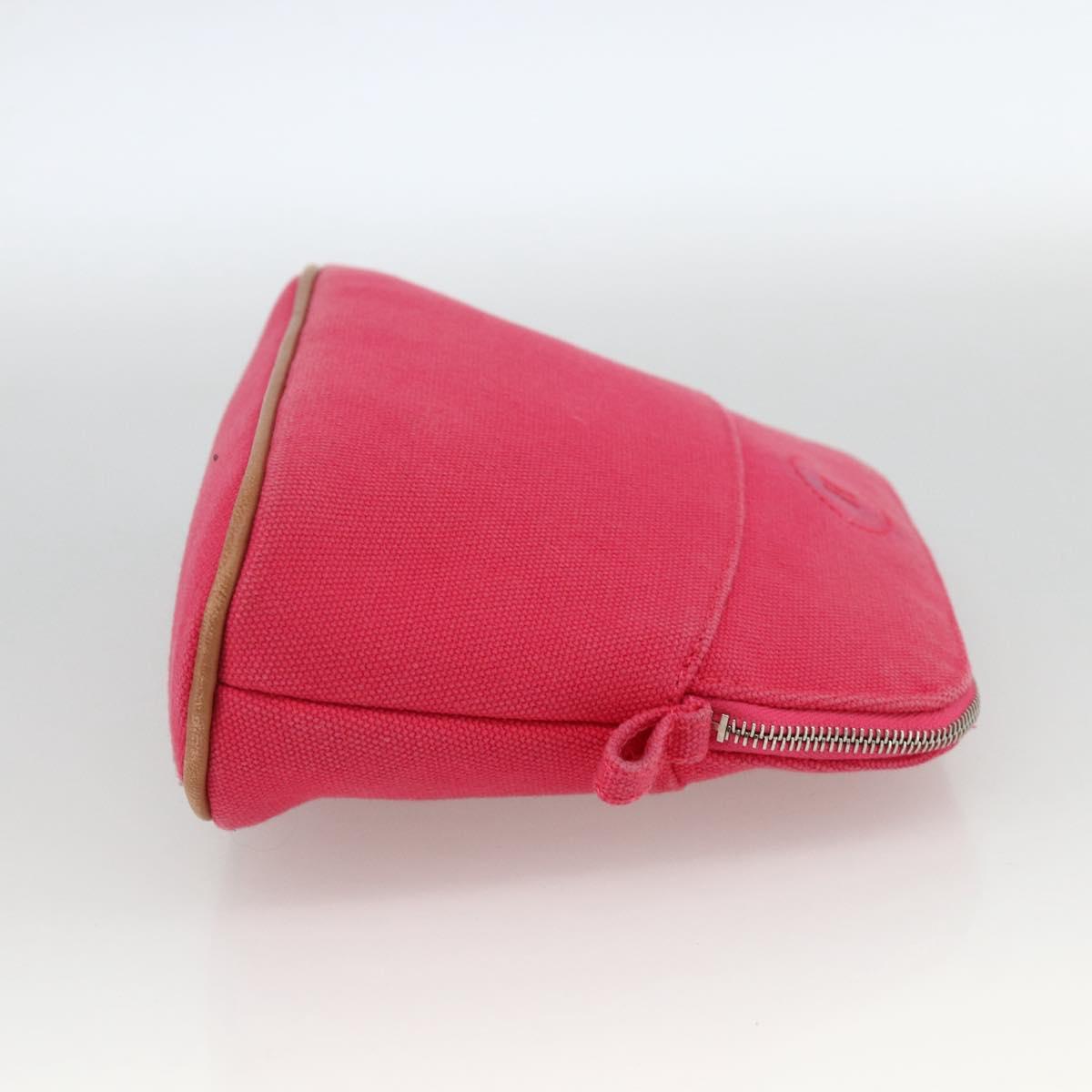 HERMES Bolide MM Pouch Canvas Red Silver Auth ka3522
