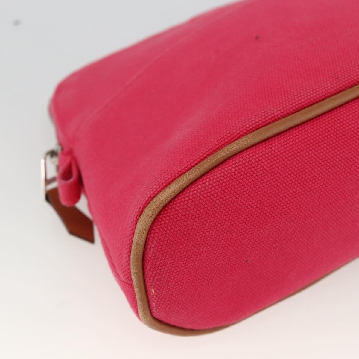 HERMES Bolide MM Pouch Canvas Red Silver Auth ka3522