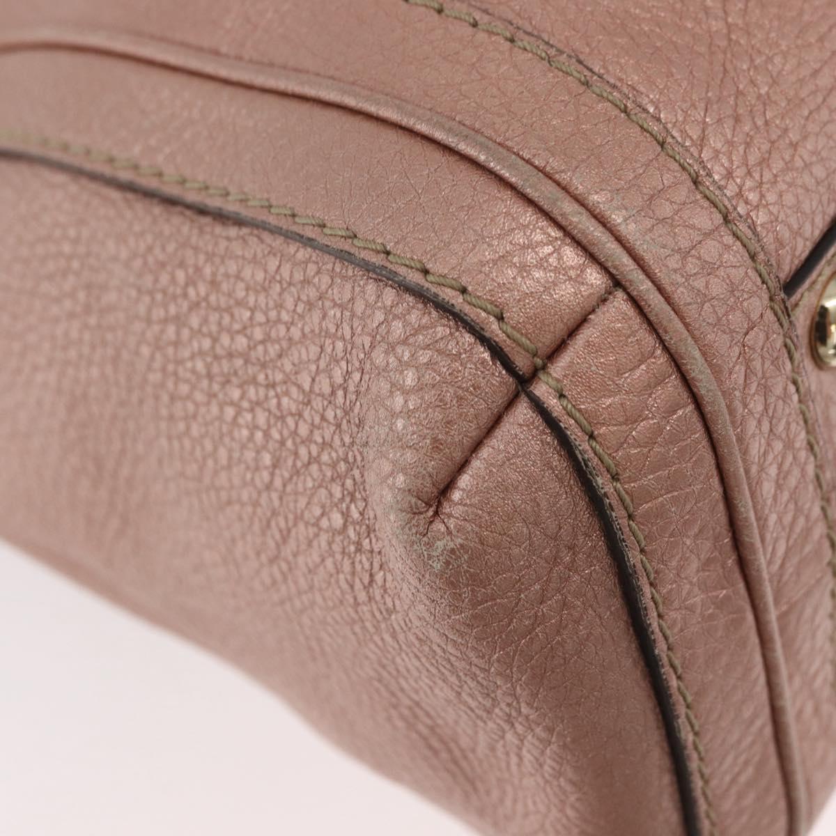 GUCCI Tote Bag Leather 2way Pink Gold 282300 Auth ka3524
