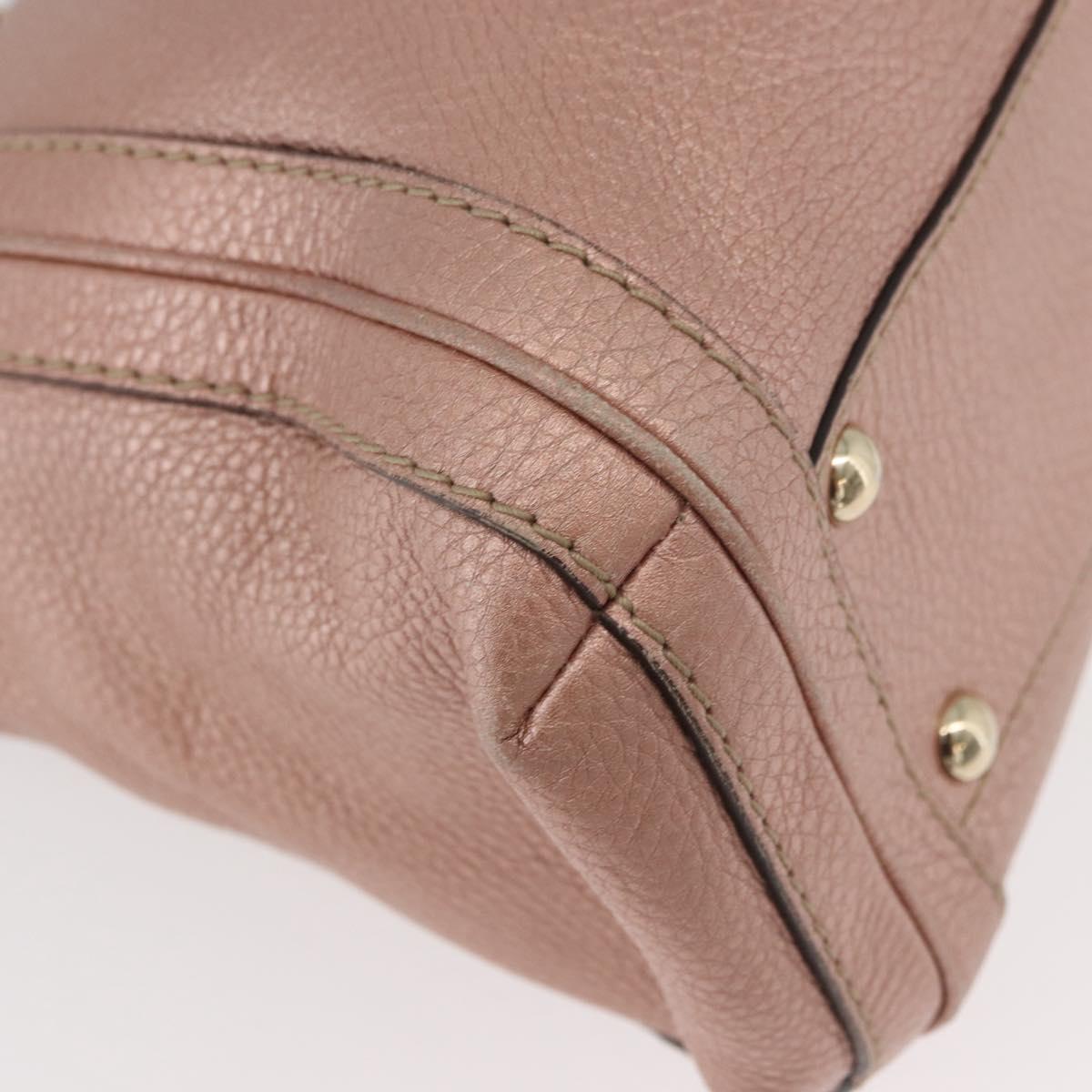 GUCCI Tote Bag Leather 2way Pink Gold 282300 Auth ka3524