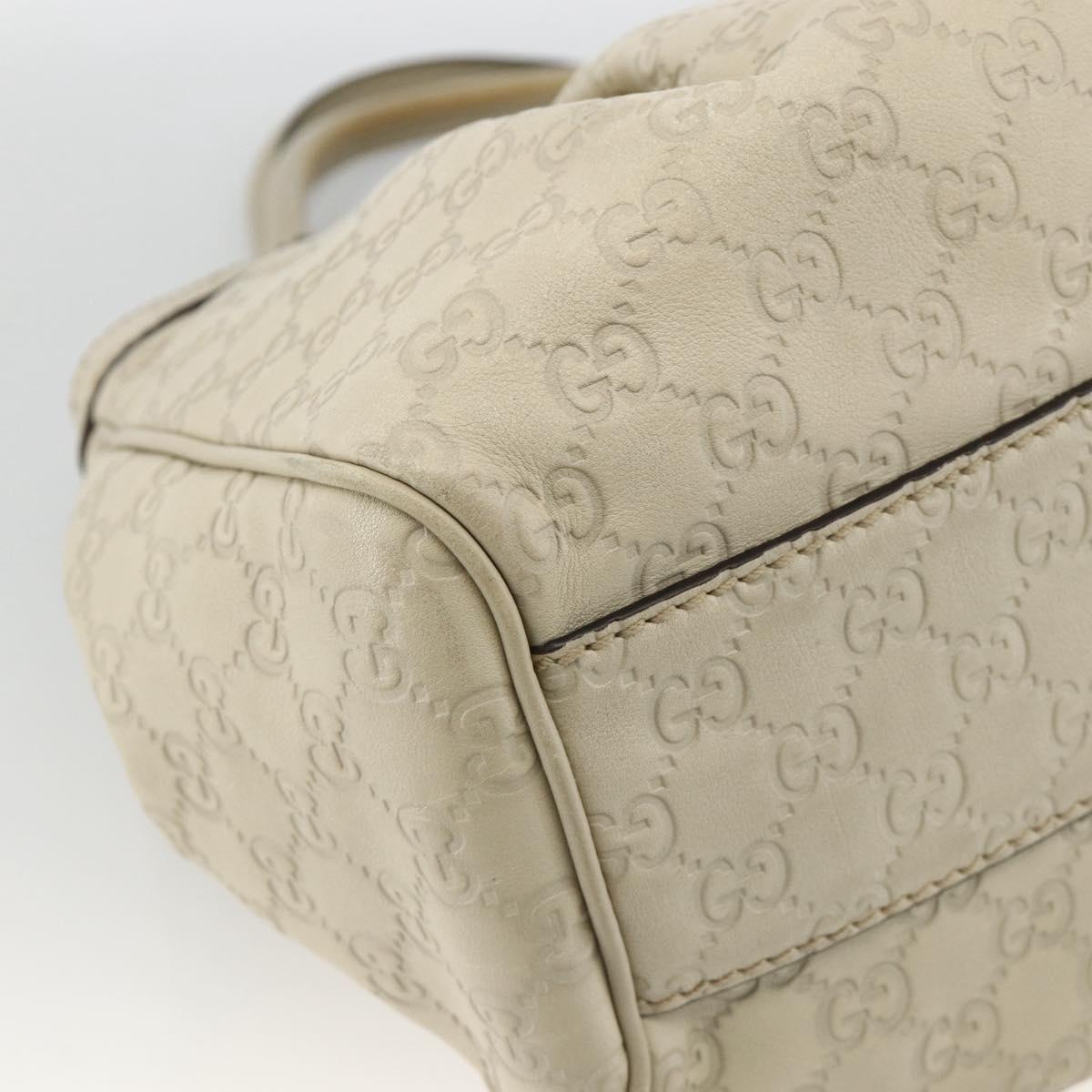 GUCCI Sukey GG Canvas Guccissima Hand Bag Leather White Gold 211944 Auth ka3525A