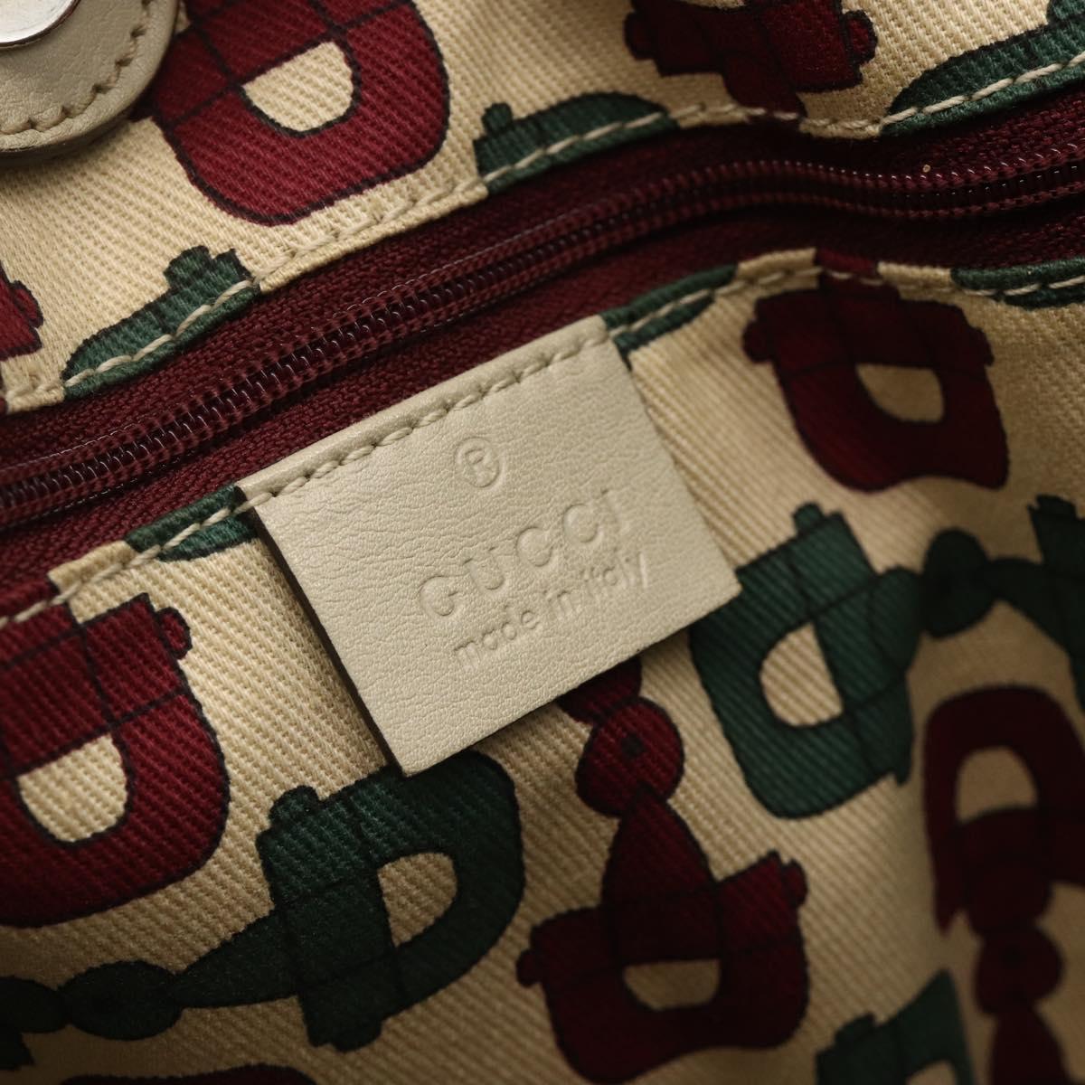 GUCCI Sukey GG Canvas Guccissima Hand Bag Leather White Gold 211944 Auth ka3525A