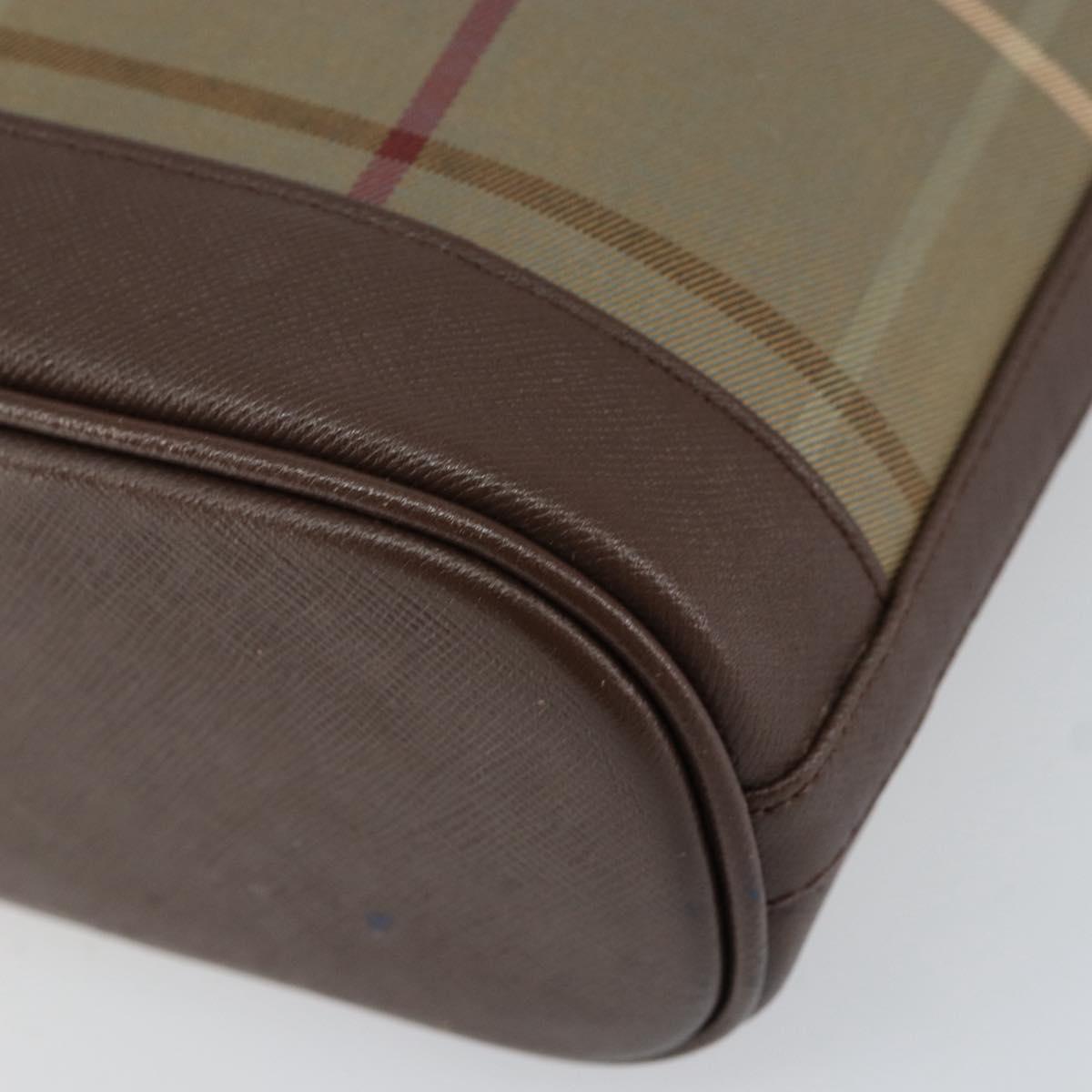 Burberrys Nova Check Shoulder Bag Canvas Beige Gold Auth ka353