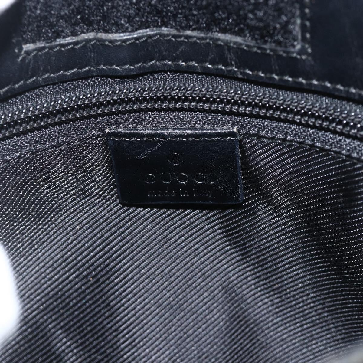 GUCCI GG Canvas Shoulder Bag Black Silver 019 0348 Auth ka3532