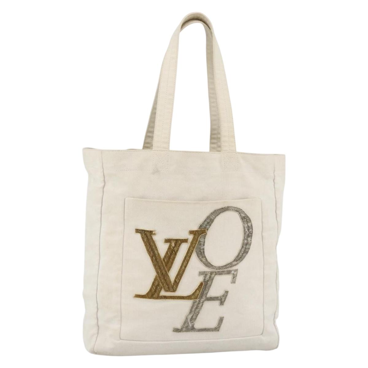 LOUIS VUITTON That's Love Tote MM Tote Bag Beige M95388 LV Auth ka3536