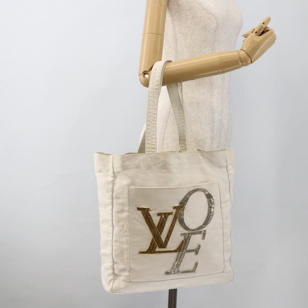 LOUIS VUITTON That's Love Tote MM Tote Bag Beige M95388 LV Auth ka3536