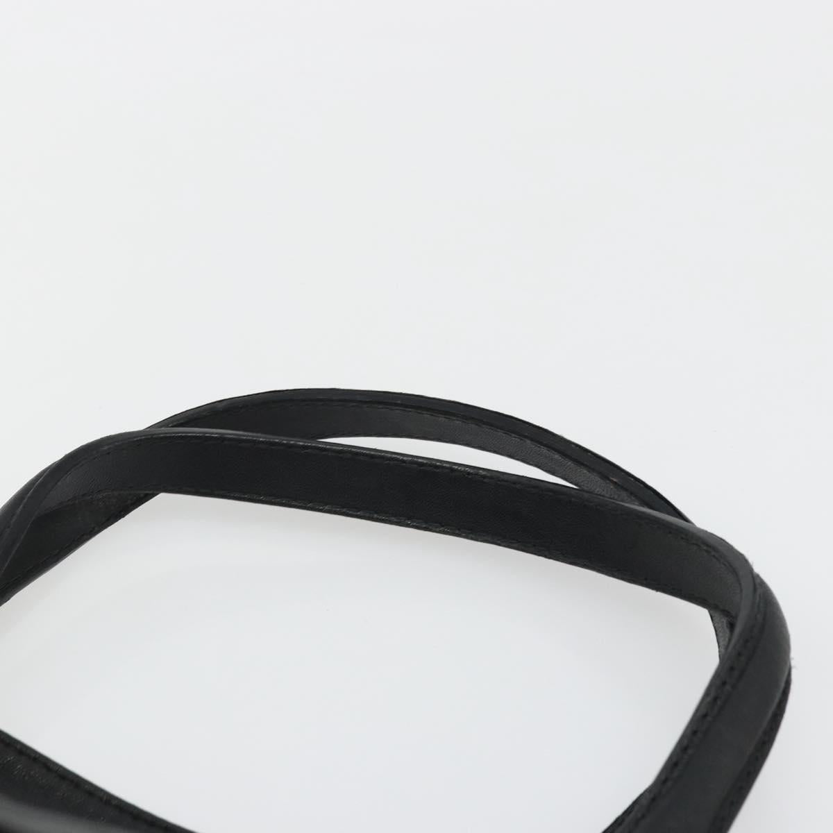 BURBERRY Hand Bag Leather Black Silver Auth ka3537
