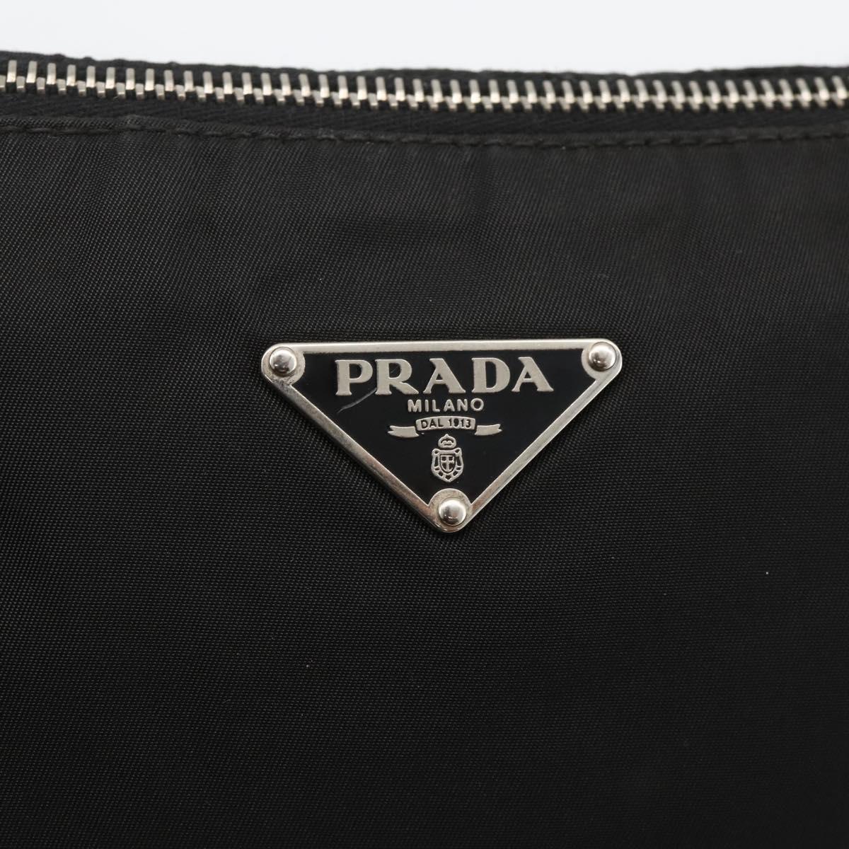 PRADA Shoulder Bag Nylon Black Silver Auth ka3541