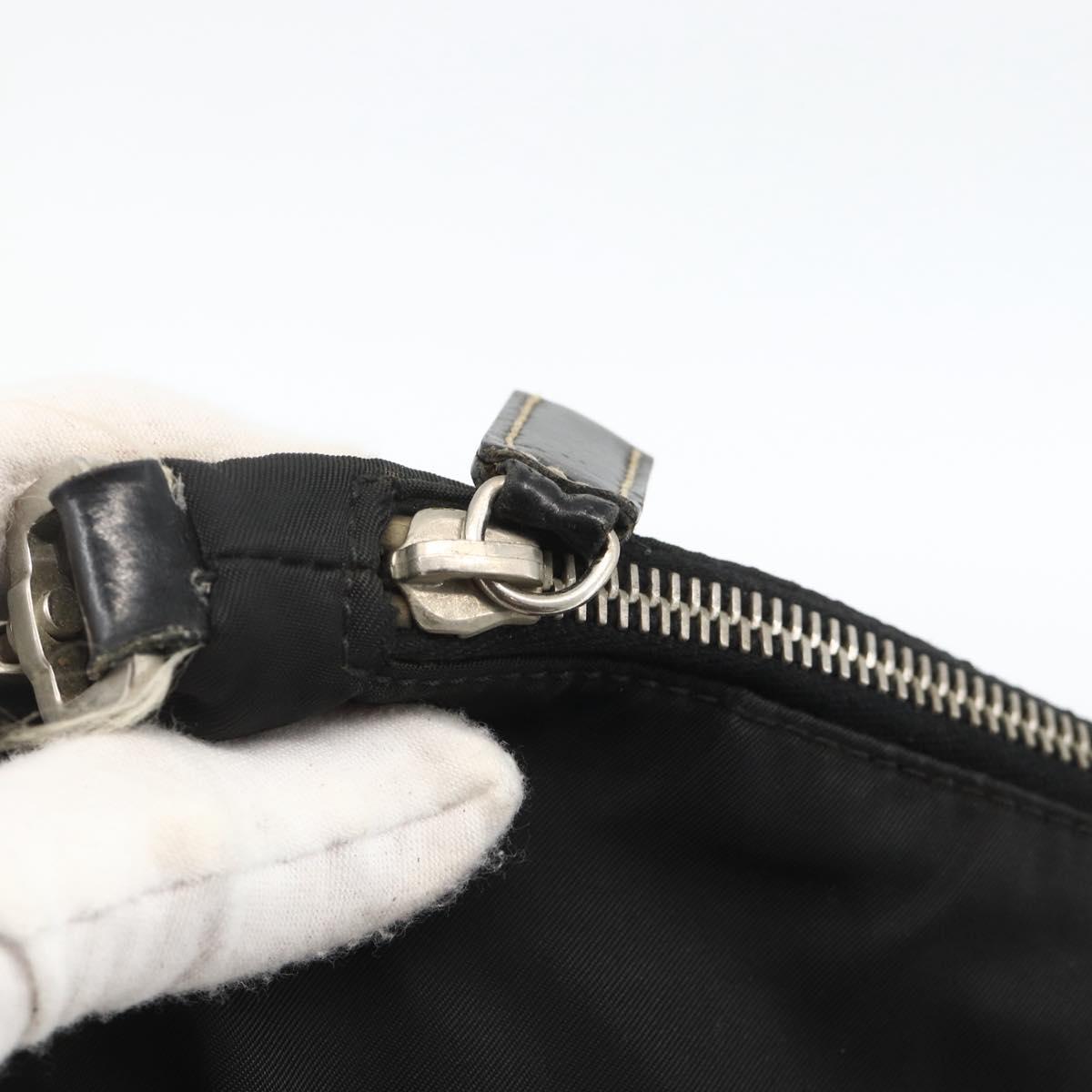 PRADA Shoulder Bag Nylon Black Silver Auth ka3541