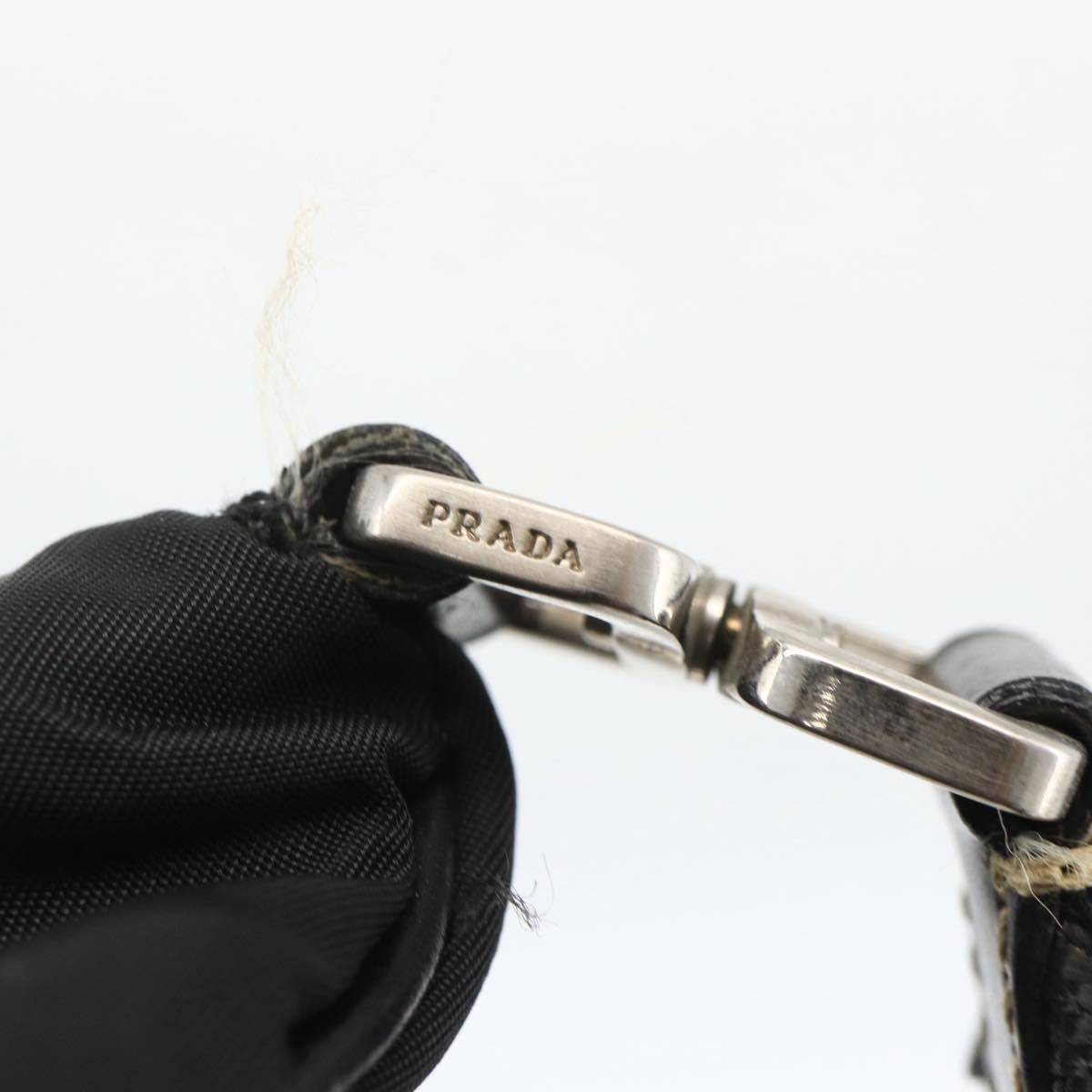 PRADA Shoulder Bag Nylon Black Silver Auth ka3541
