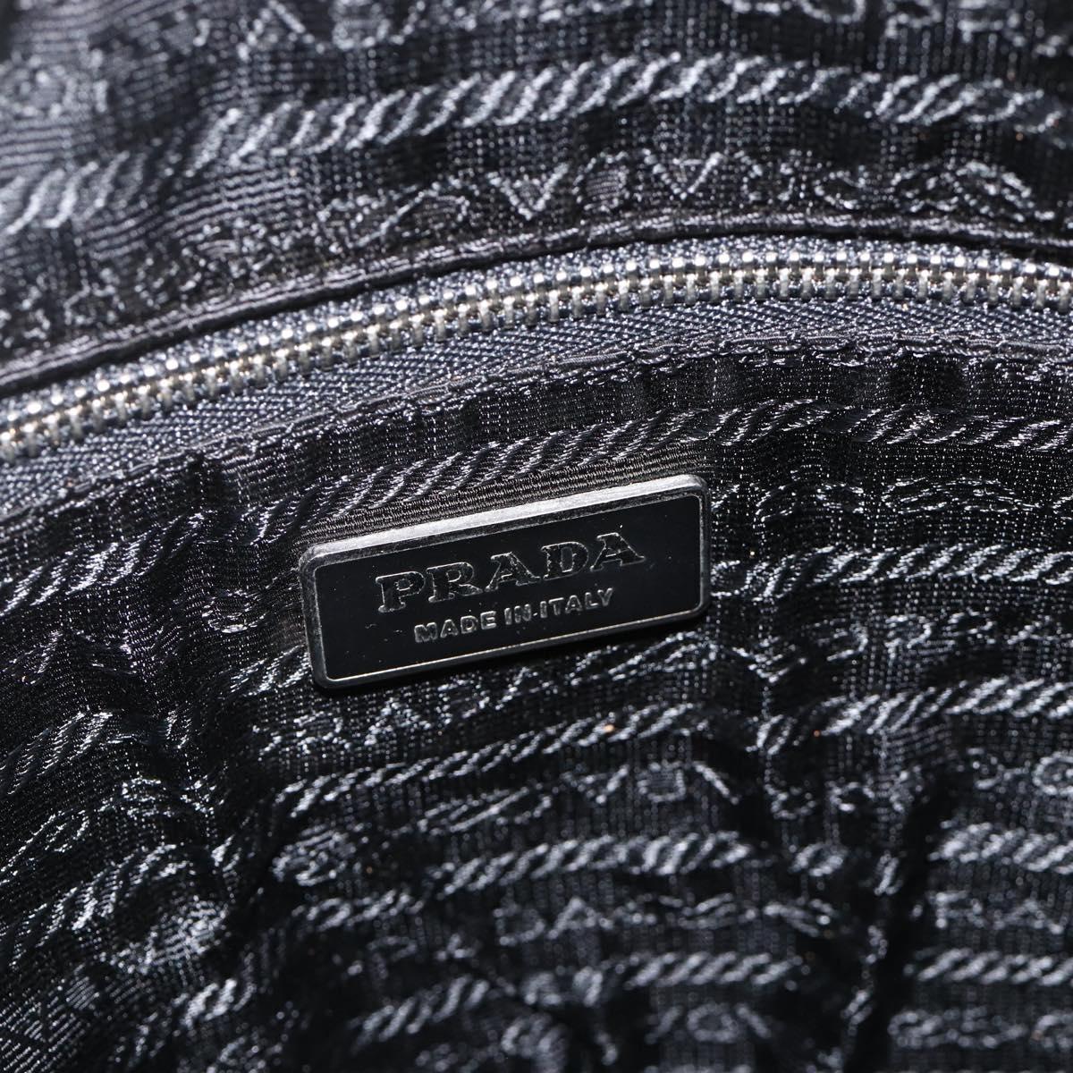 PRADA Shoulder Bag Nylon Black Silver Auth ka3541