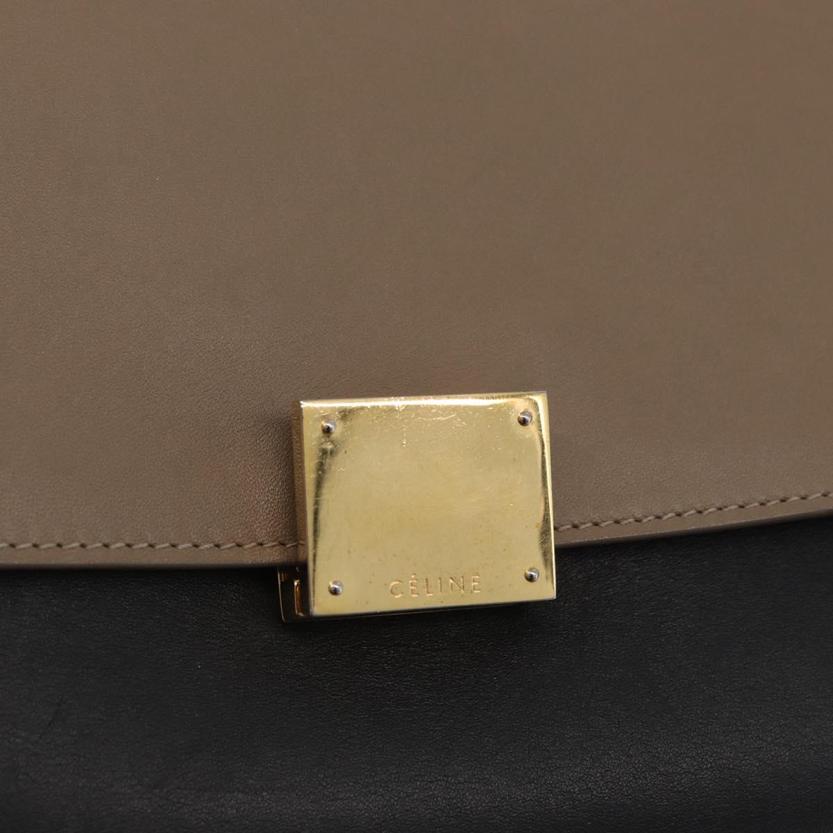 CELINE Trapeze Hand Bag Suede Leather 2way Pink Beige Auth ka3552A