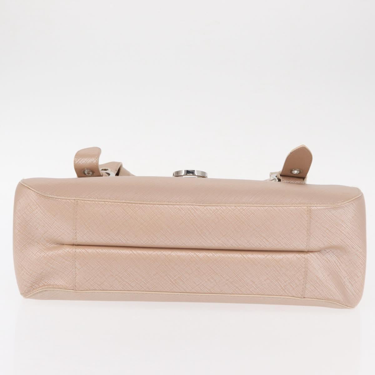 Salvatore Ferragamo Gancini Shoulder Bag Leather Pink Silver Auth ka356