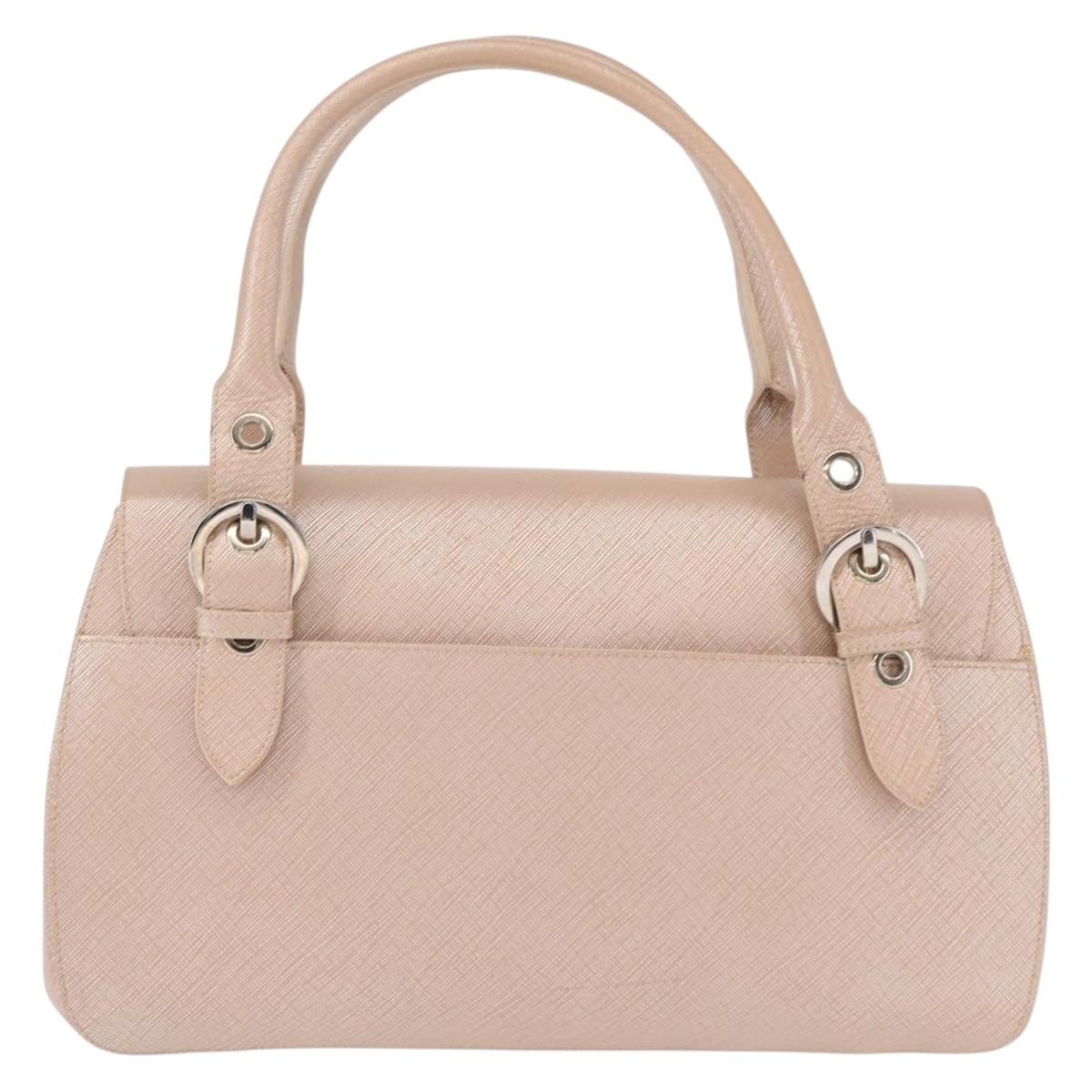 Salvatore Ferragamo Gancini Shoulder Bag Leather Pink Silver Auth ka356