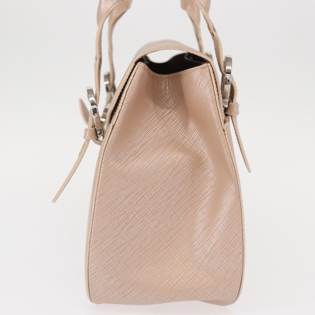 Salvatore Ferragamo Gancini Shoulder Bag Leather Pink Silver Auth ka356