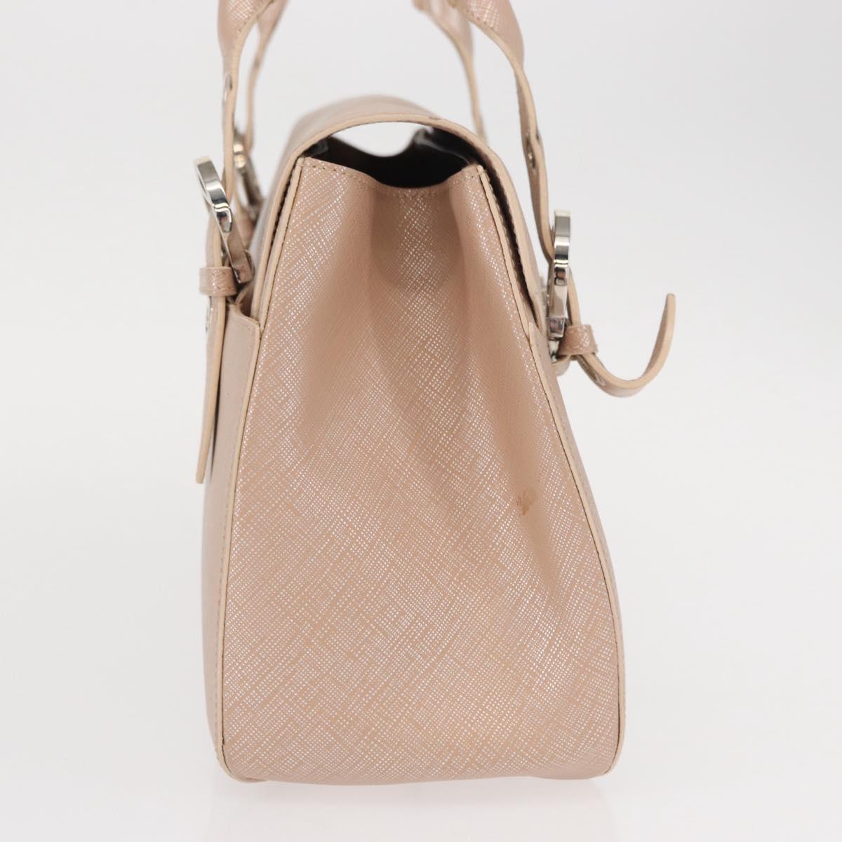 Salvatore Ferragamo Gancini Shoulder Bag Leather Pink Silver Auth ka356