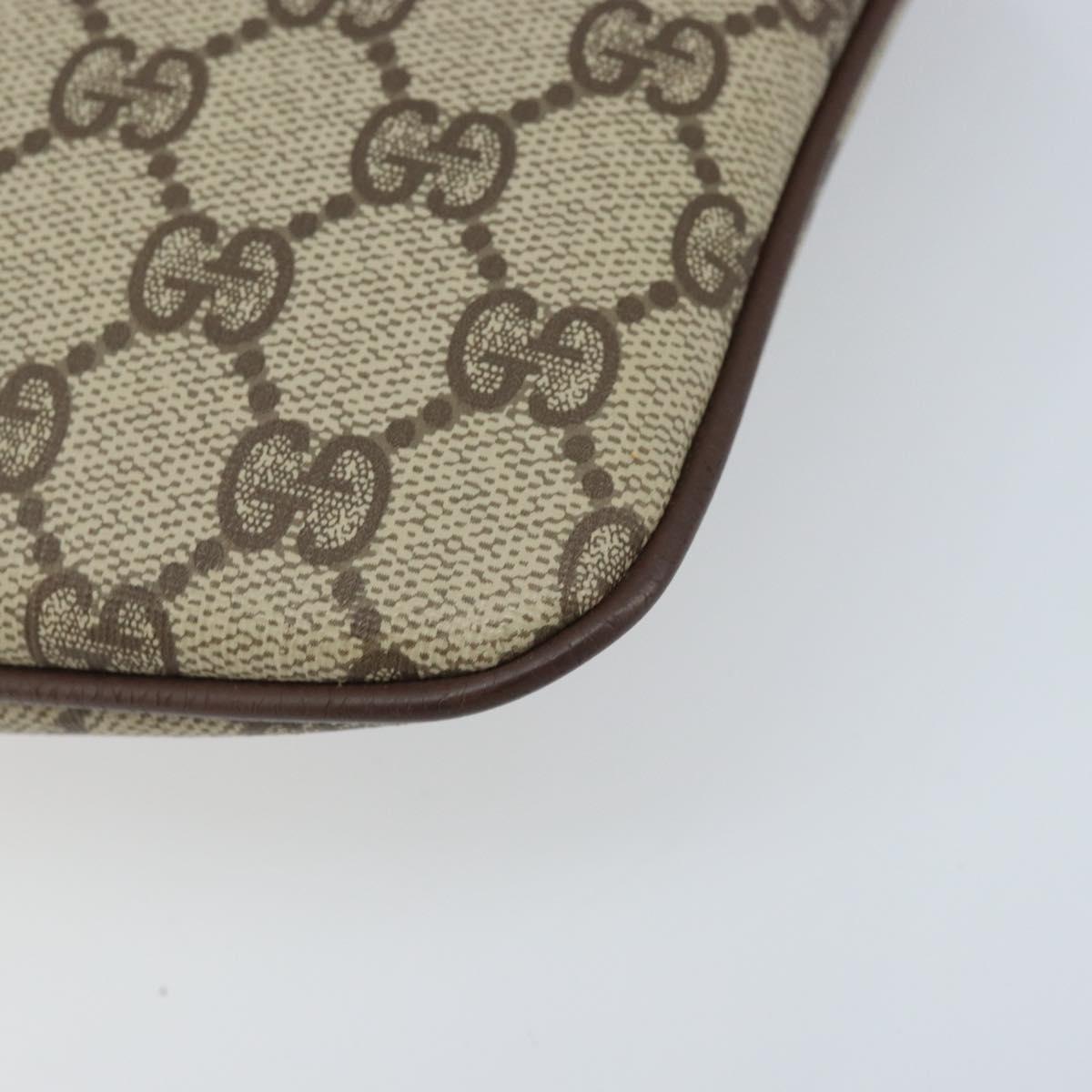 GUCCI GG Supreme Web Sherry Line Bag PVC Beige Gold 904 02 047 Auth ka3560