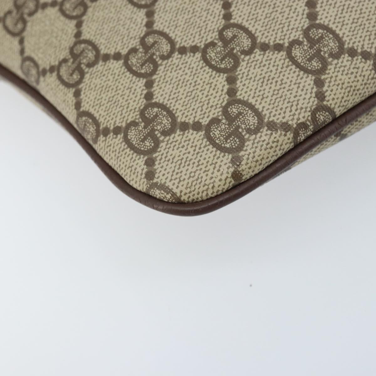 GUCCI GG Supreme Web Sherry Line Bag PVC Beige Gold 904 02 047 Auth ka3560