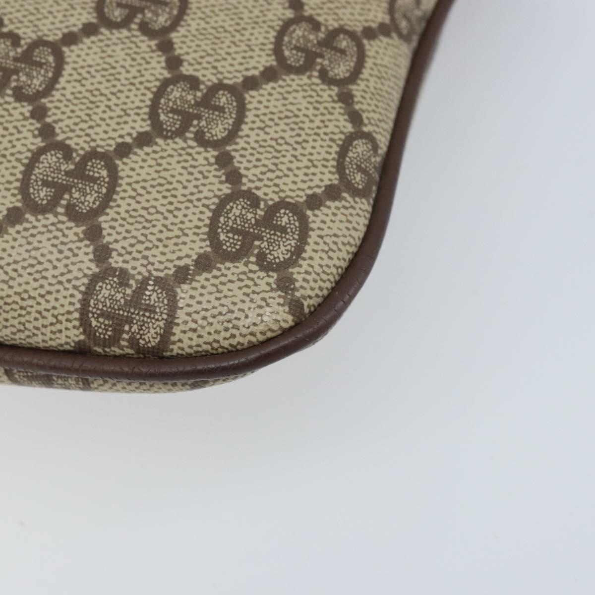 GUCCI GG Supreme Web Sherry Line Bag PVC Beige Gold 904 02 047 Auth ka3560