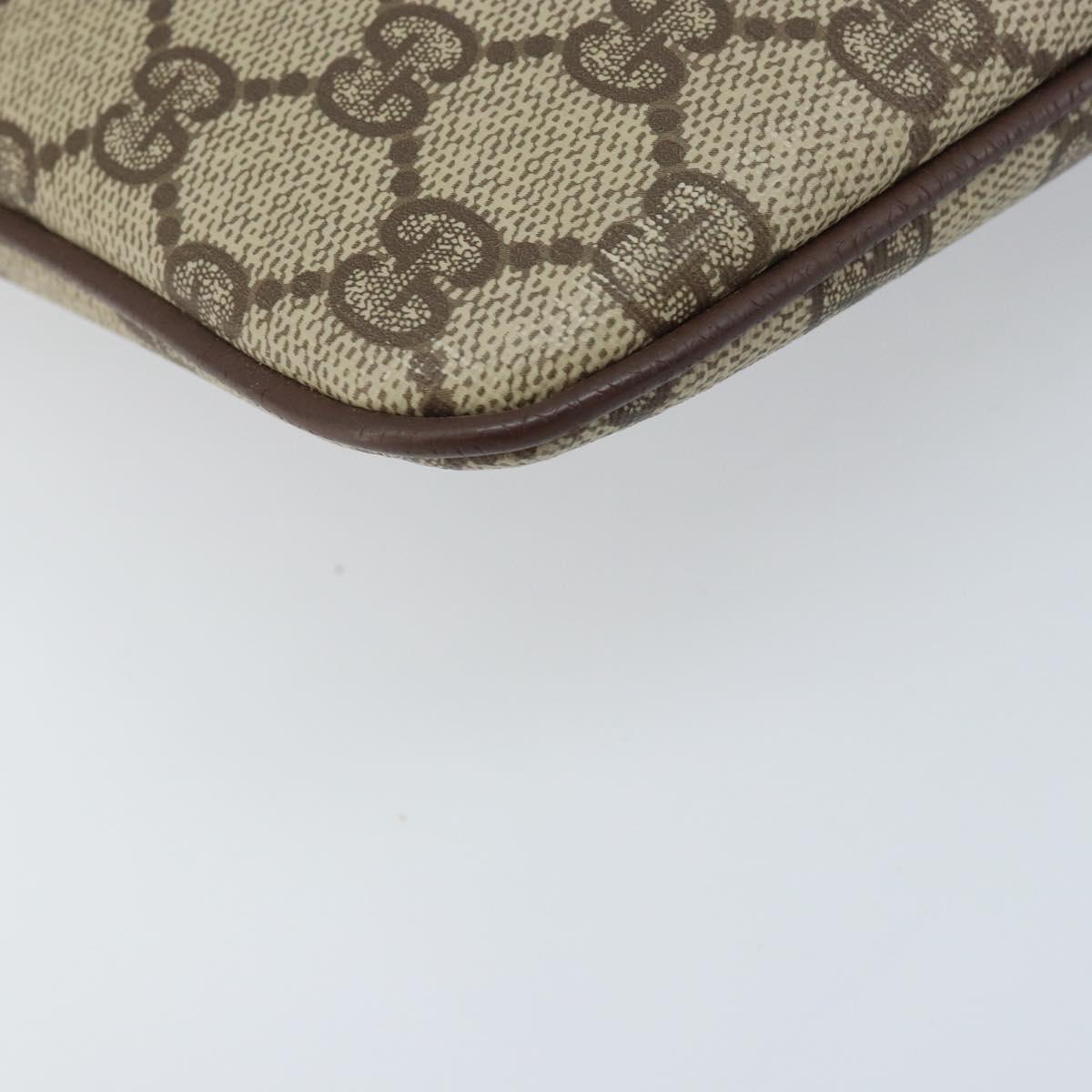 GUCCI GG Supreme Web Sherry Line Bag PVC Beige Gold 904 02 047 Auth ka3560