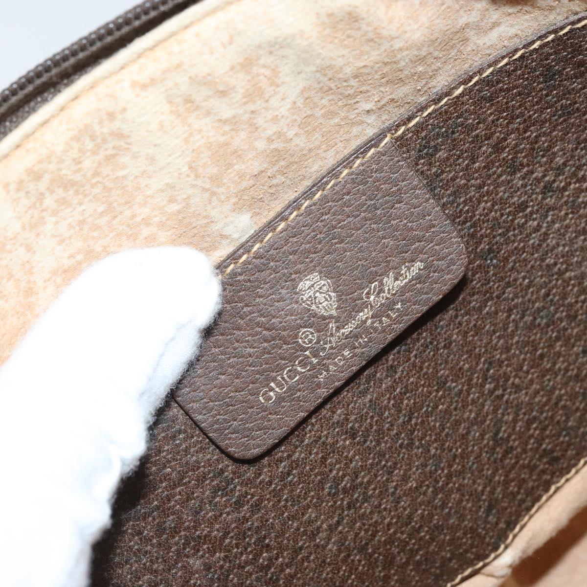 GUCCI GG Supreme Web Sherry Line Bag PVC Beige Gold 904 02 047 Auth ka3560